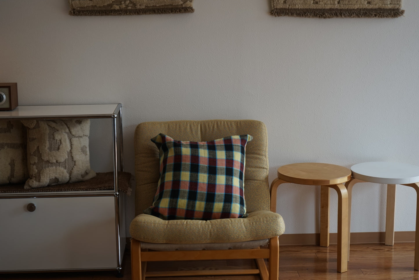 Türkiye Old Cushion Cover Yellow Mix Cecker 50 × 50 cm No.TR25427
