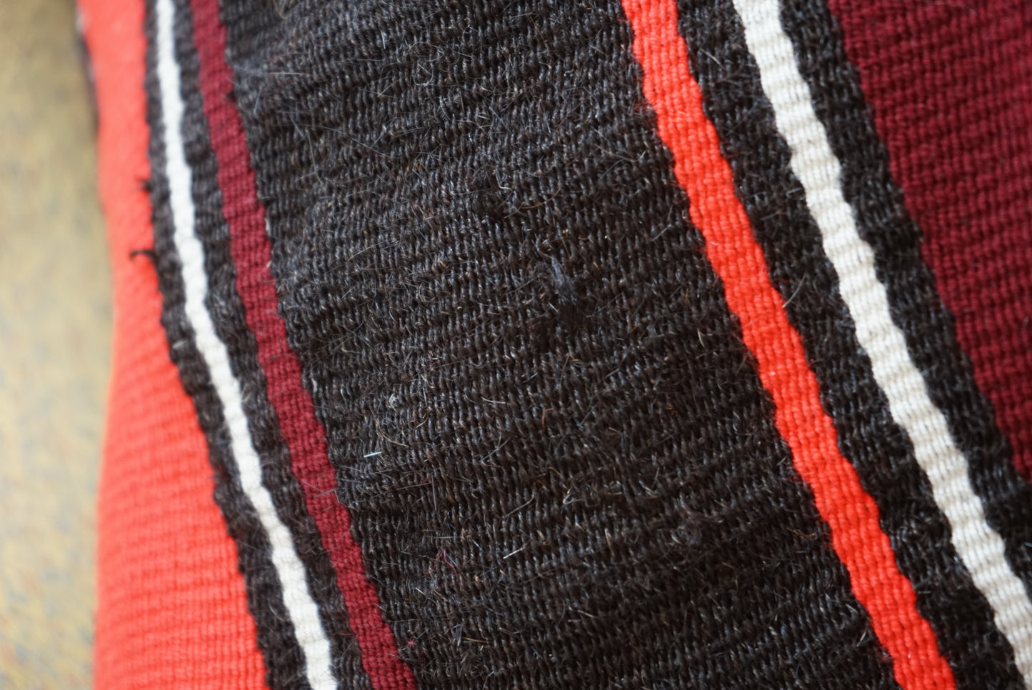 Türkiye Old Kilim Cushion Cover Black , Red 52 × 51 cm No.TR25433
