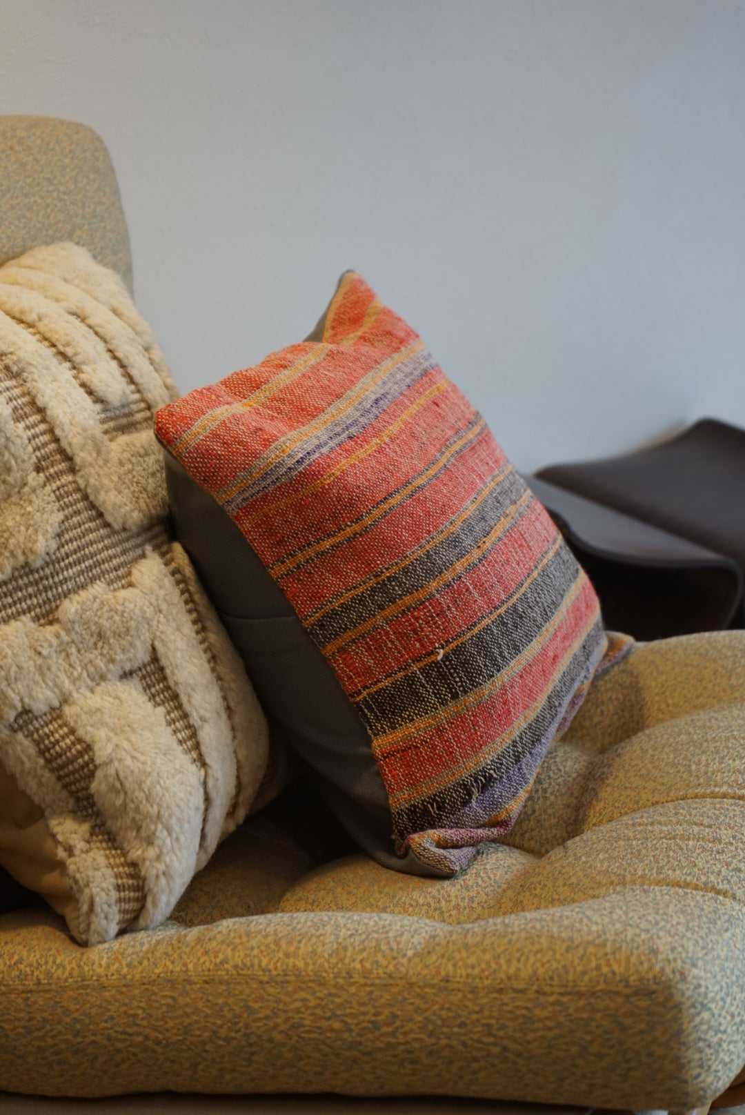 Türkiye Old Kilim Cushion Cover Red Mix Stripe 40 × 40 cm No.TR25365