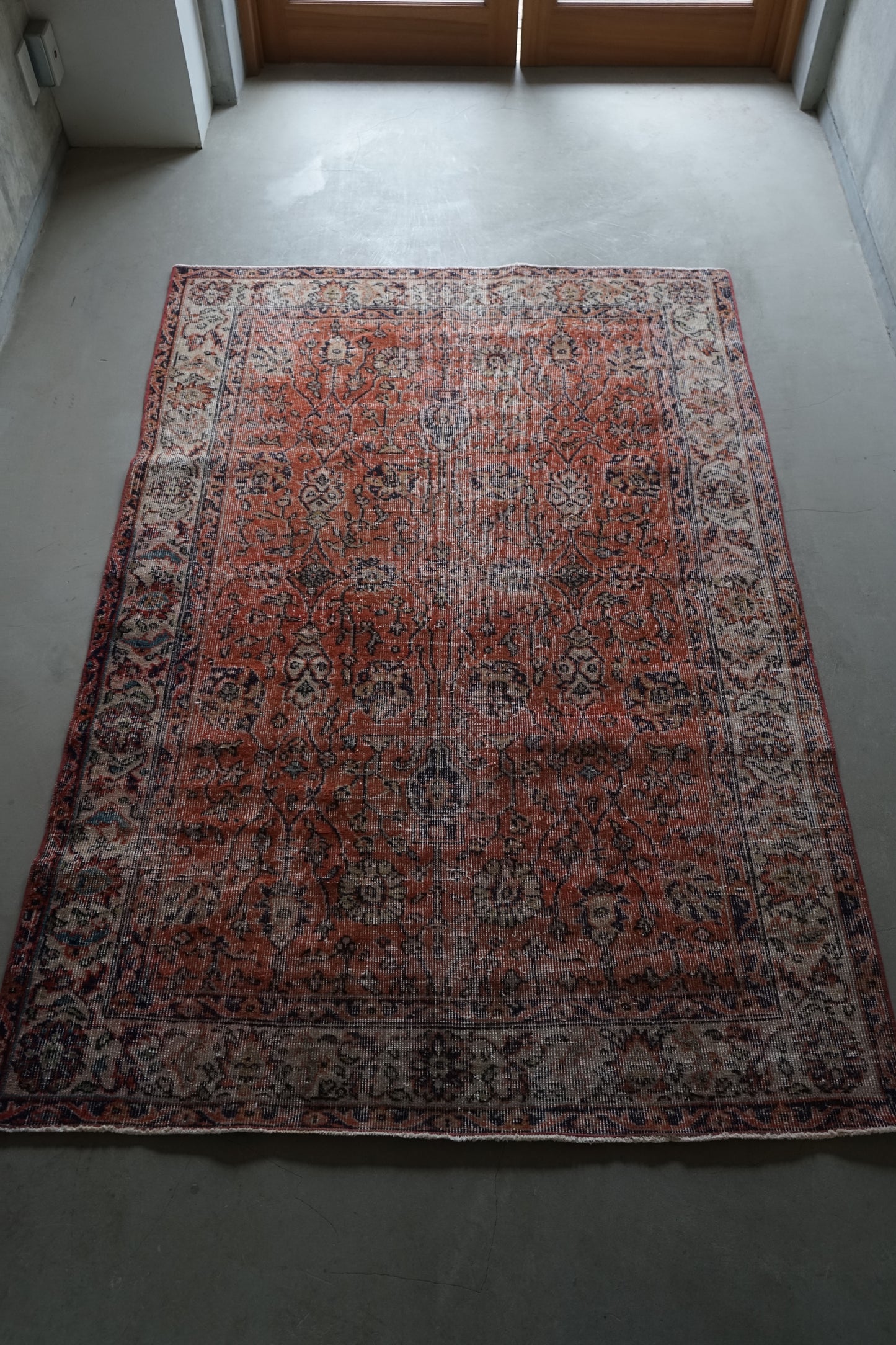 TURKEY OLD ISPARTA ORANGE 1970年代 191 × 129 cm No.TR25199