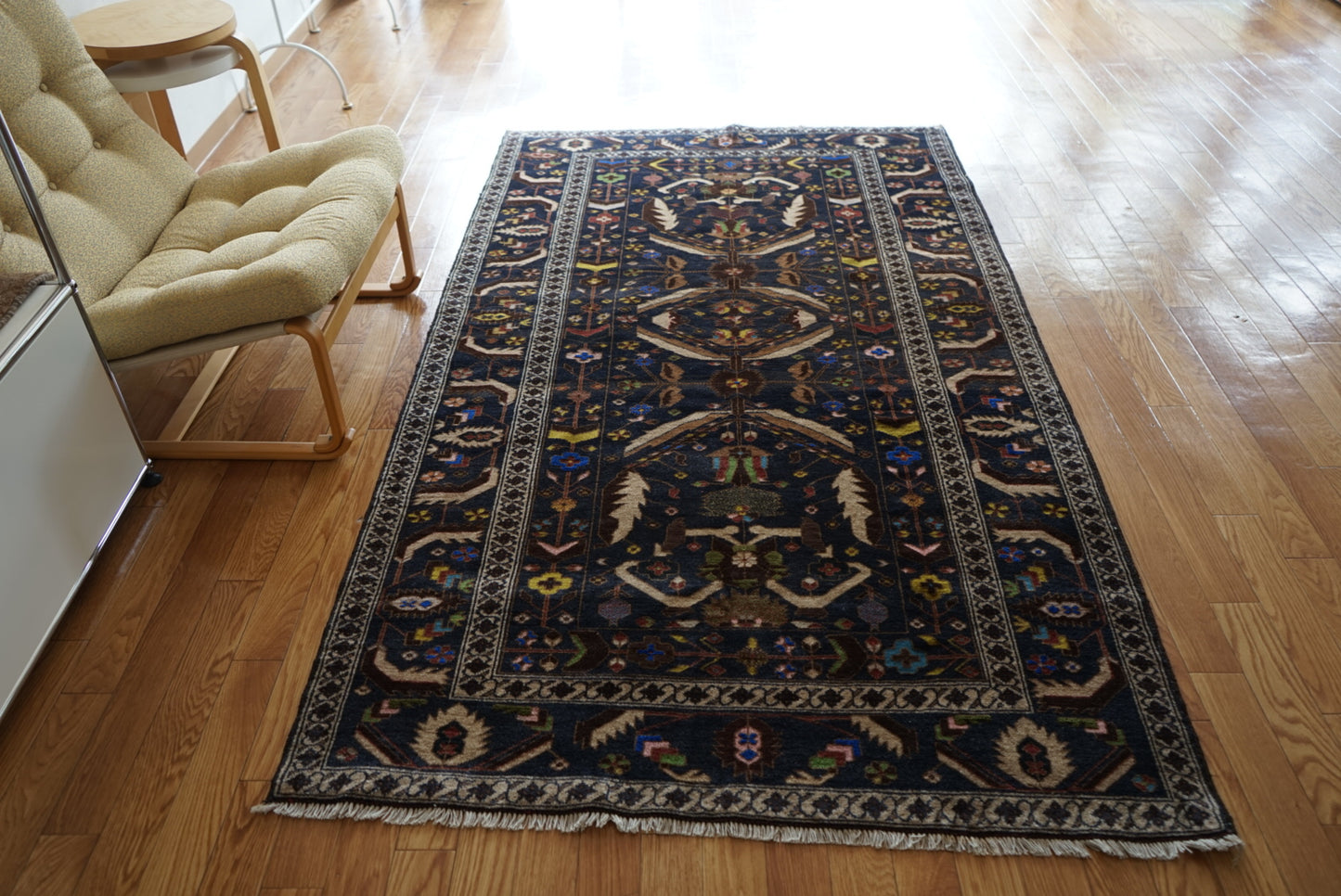 Afghanistan Vintage Baluch Zakani Midnight Navy 1980年代 215 × 121.5 cm No.AF2528