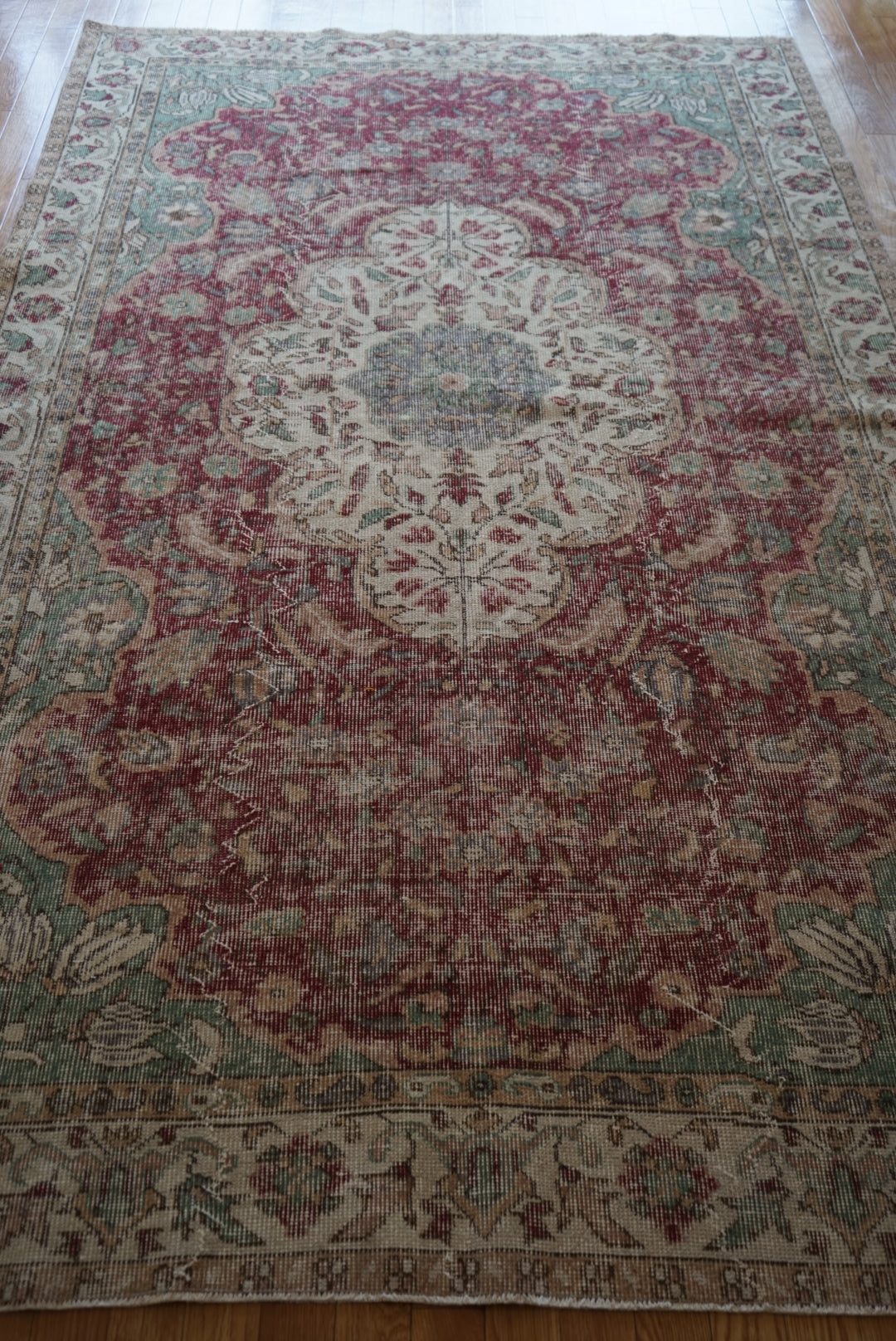 Türkiye Old Isparta Medallion Red , Green 1960年代 283 × 172 cm No.TR25383