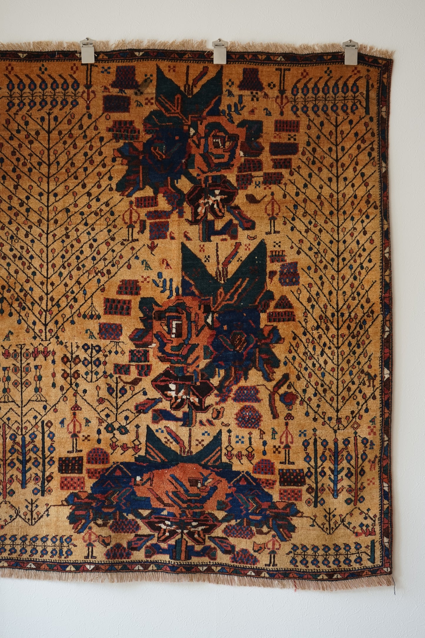 店頭販売 IRAN ANTIQUE QASHQAI SHIRAZ NEYRIZ 1770年代 114 × 129 cm