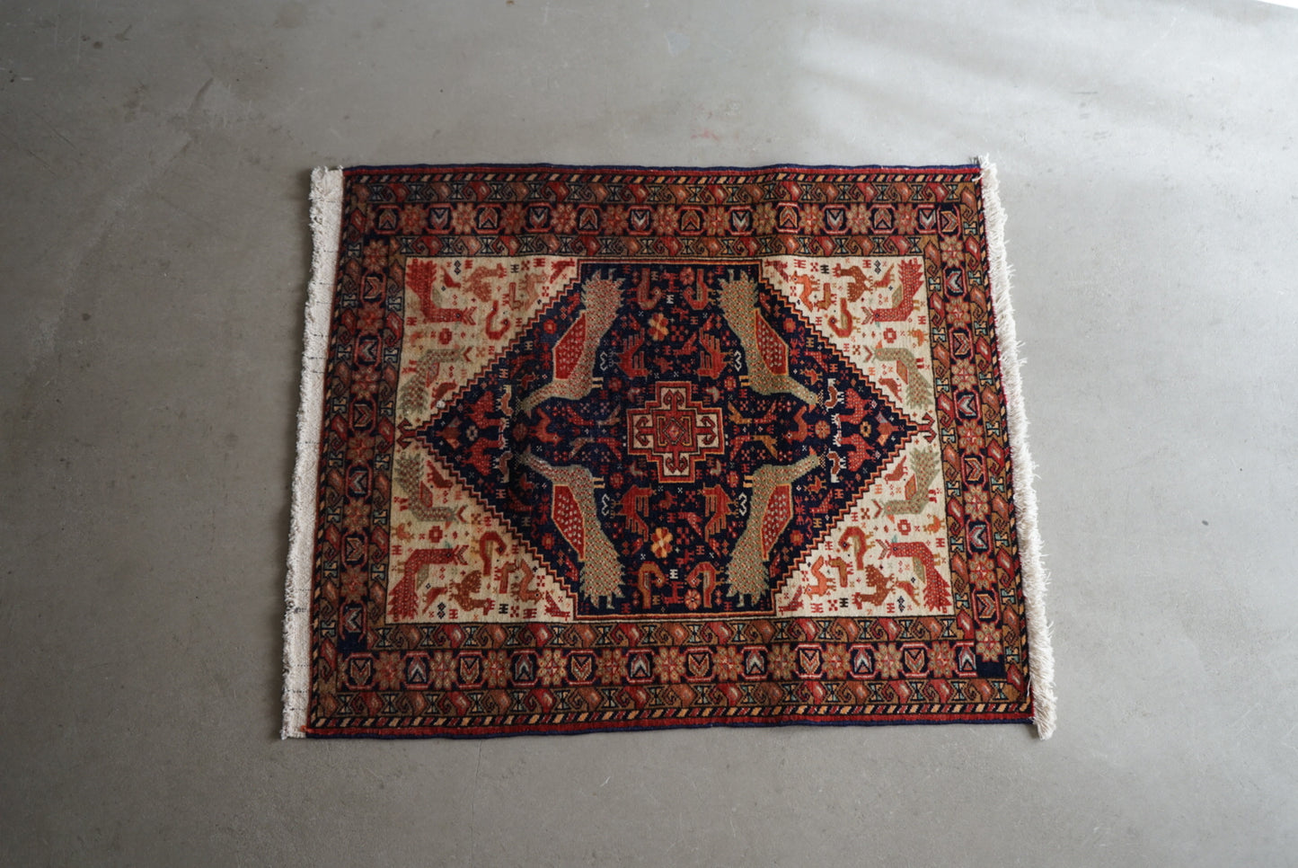 店頭販売 IRAN ANTIQUE KHORASAN KORMANJI 1880年代 85.5×72cm