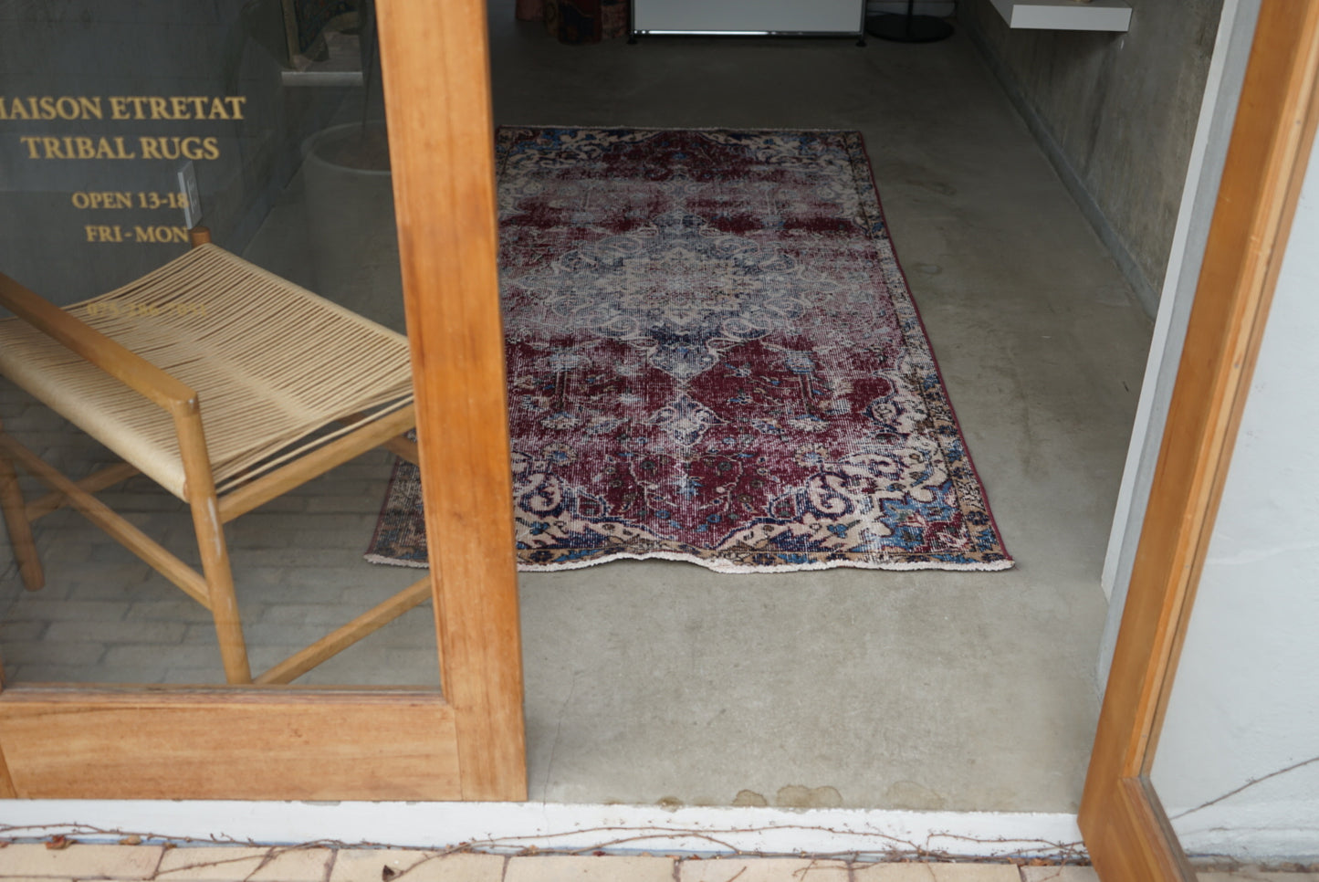 Türkiye Old Isparta Wine Red 1970年代 202 × 99 cm No.TR25254