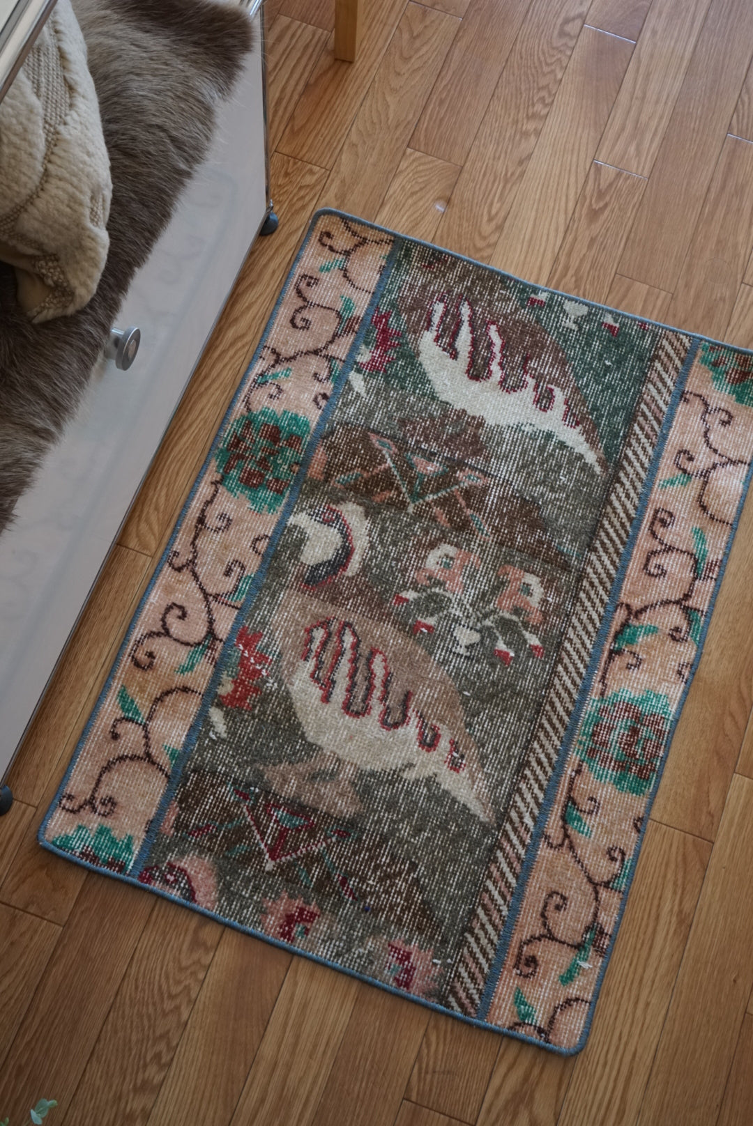 Türkiye Old Oushak Bird Motif Patchwork 1960年代 82.5 × 59 cm No.TR25466
