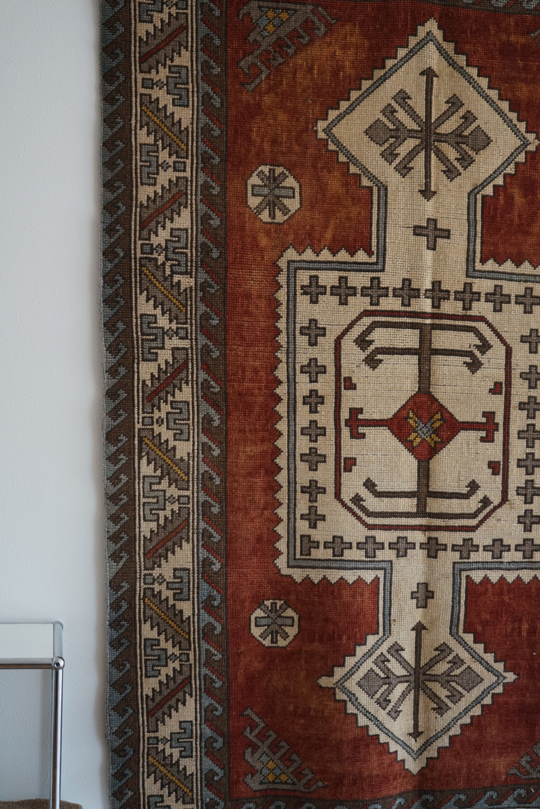 Türkiye Old Eastern Anatolia Orange Medallion 1960年代 194 × 121 cm No.TR25400