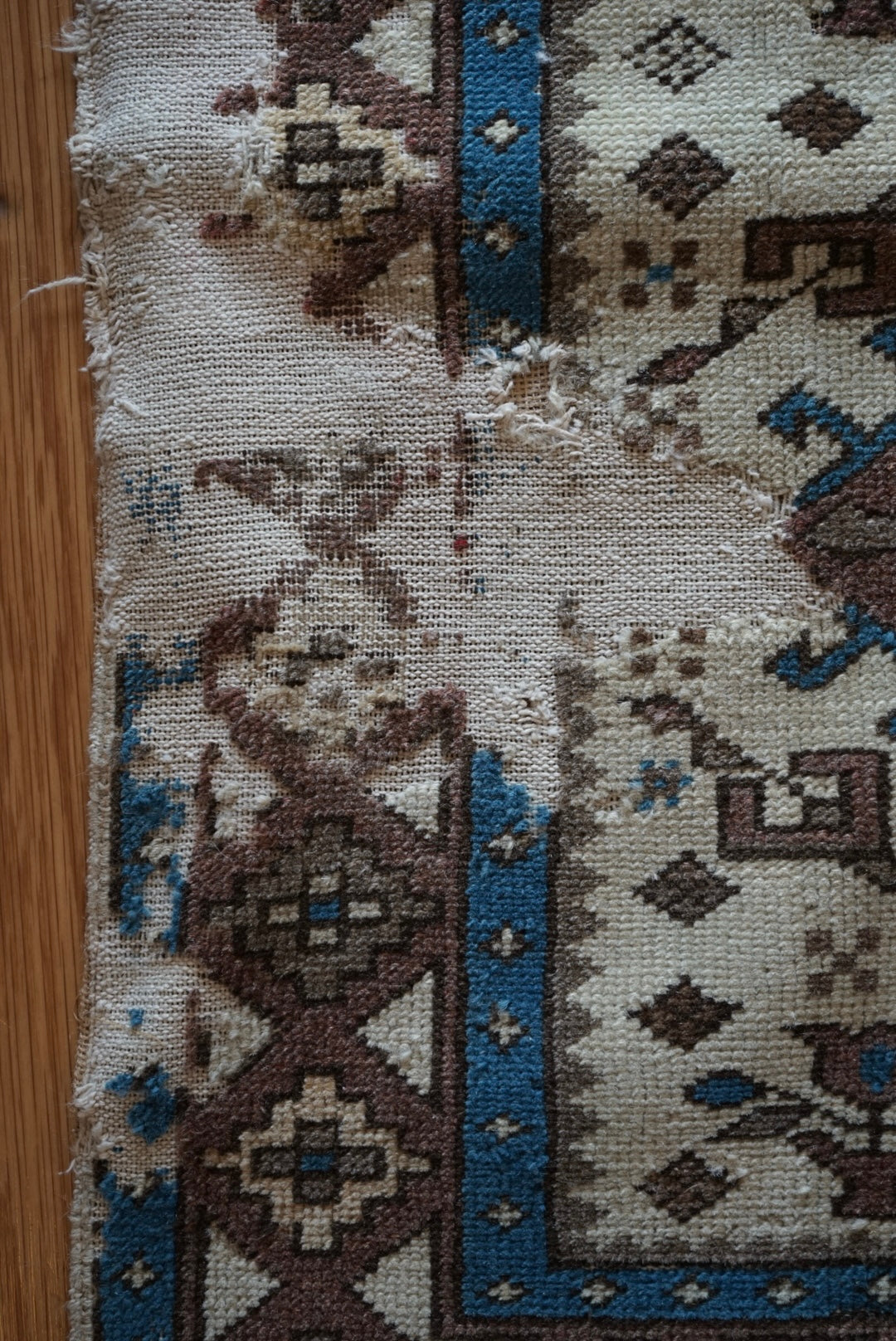 Türkiye Old Oushak Shabby Beige 1960年代 197 × 97 cm No.TR25341