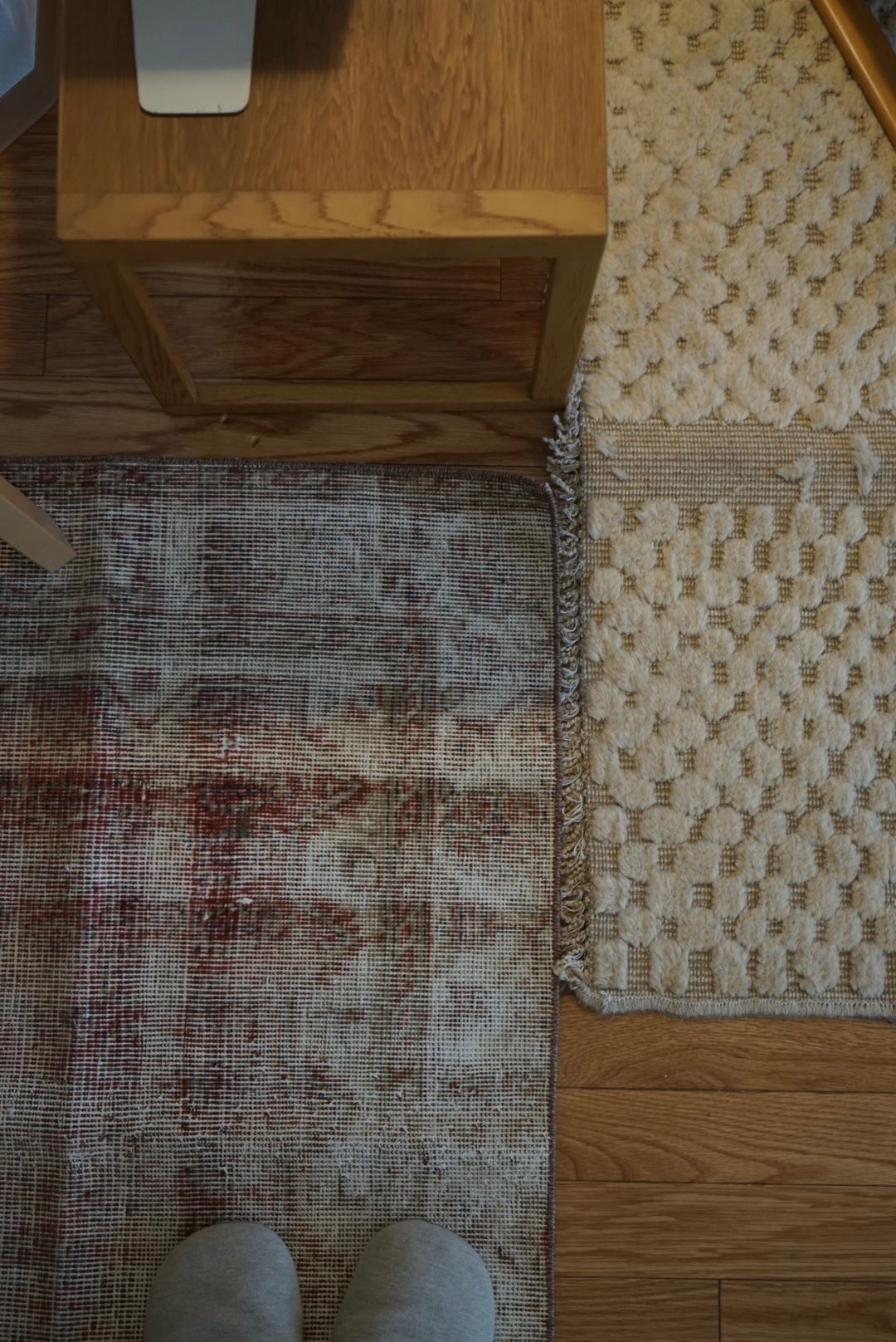 Türkiye Old Oushak Shabby Red 1970年代 110 × 80 cm No.TR25371