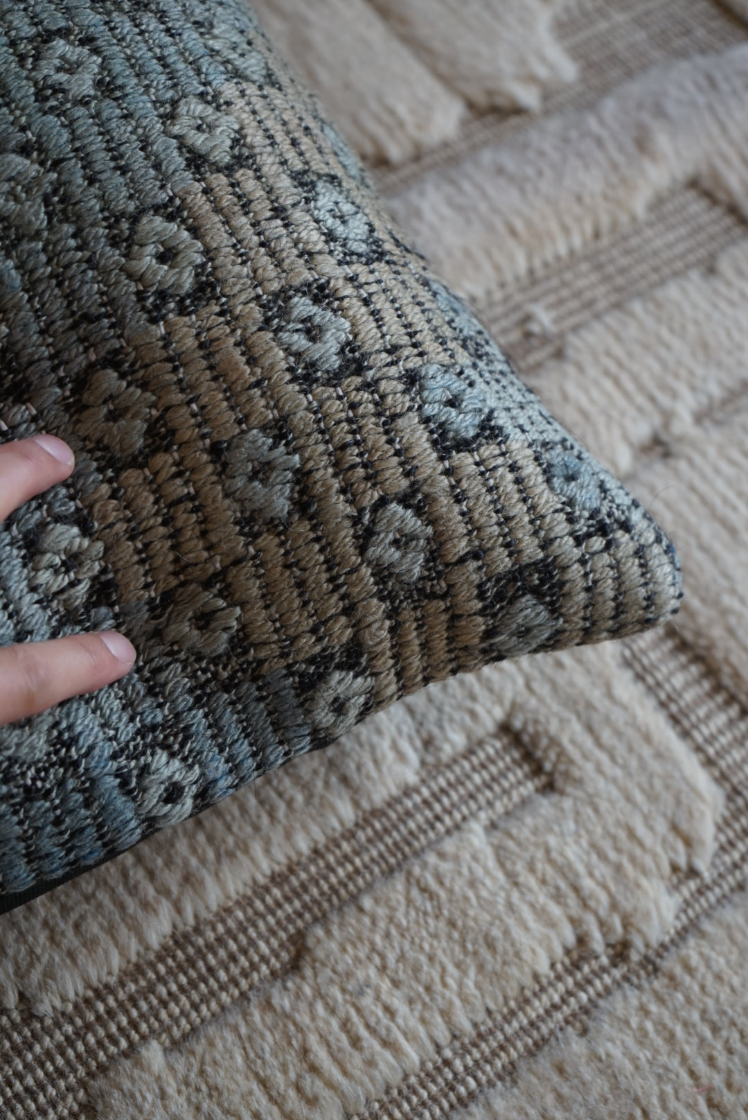 Türkiye Old Kilim Cushion Cover Green 40 × 40 cm No.TR25366