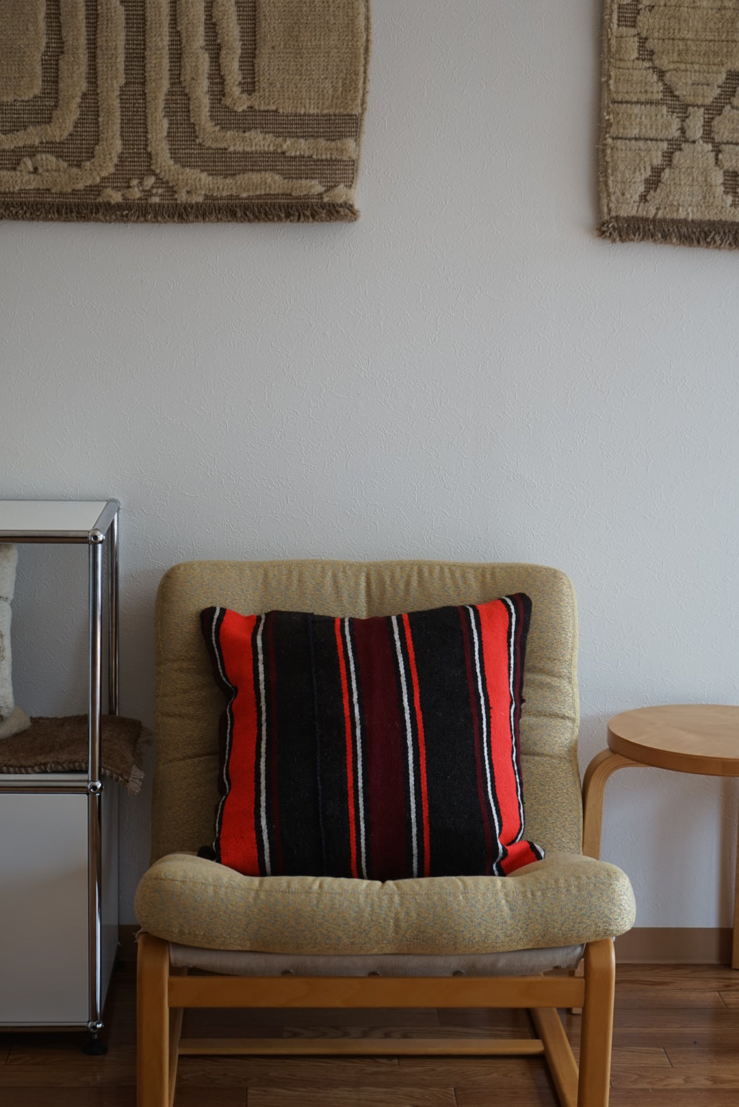 Türkiye Old Kilim Cushion Cover Black , Red 52 × 51 cm No.TR25433