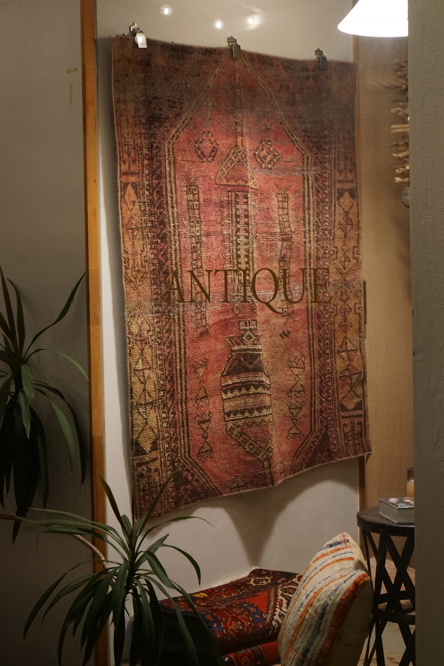 TURKEY OLD SHABBY PURPLE SMALL SIZE 1970年代 126 × 105 cm No.TR25216