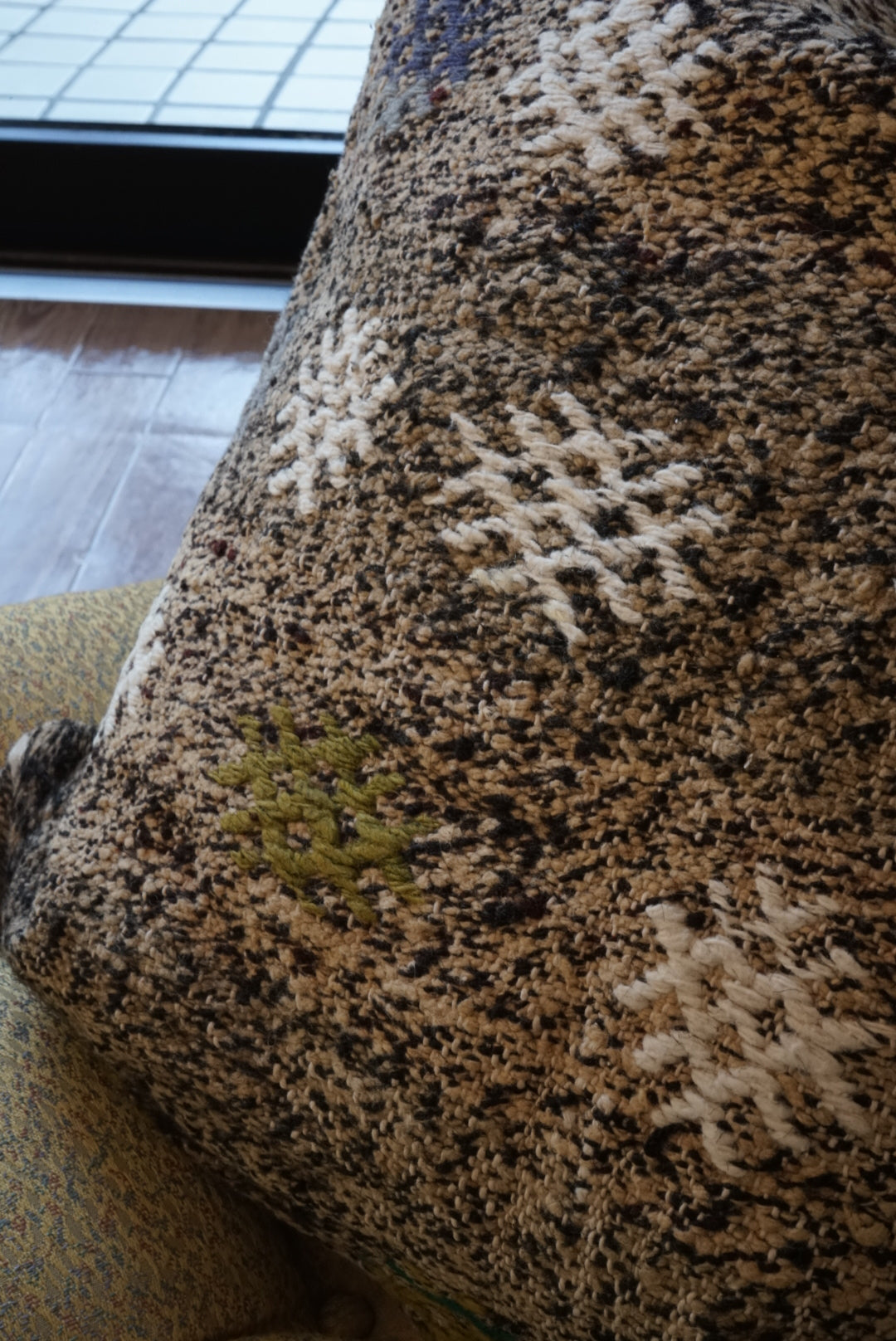 Türkiye Old Kilim Cushion Cover Mix Color Beige , Black , Charm Design 47 × 46 cm No.TR25465