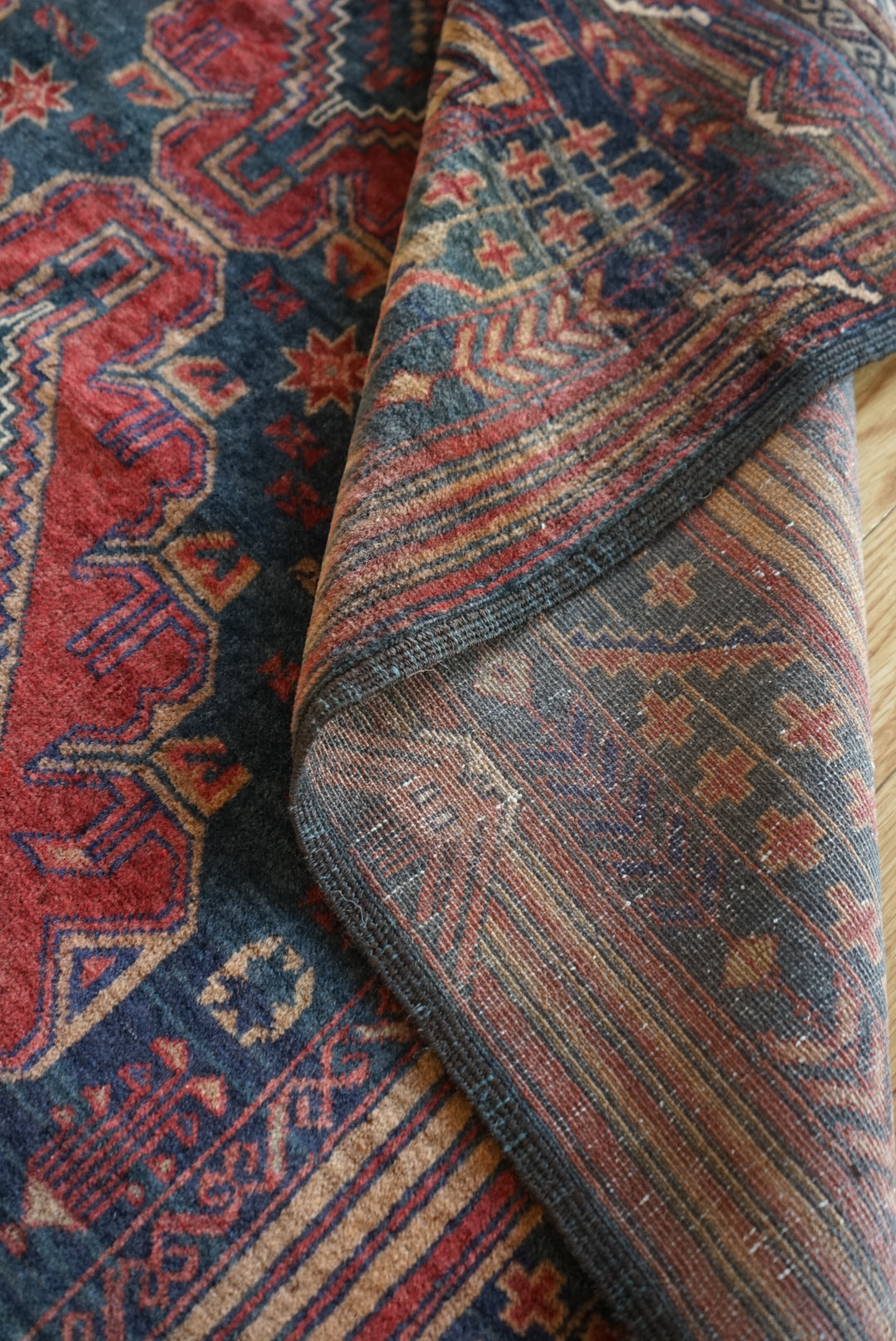 Afghanistan Vintage Baluch Navy Tribal Design 1980年代 208 × 130 cm No.AF2525