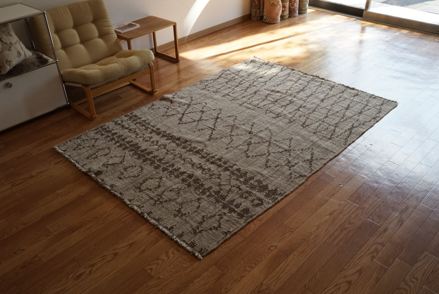 MAISON ÉTRETAT Original Iran Qashqai Kilim " Tribe " 205 × 144 cm / 国内送料無料・羊毛手織りキリム