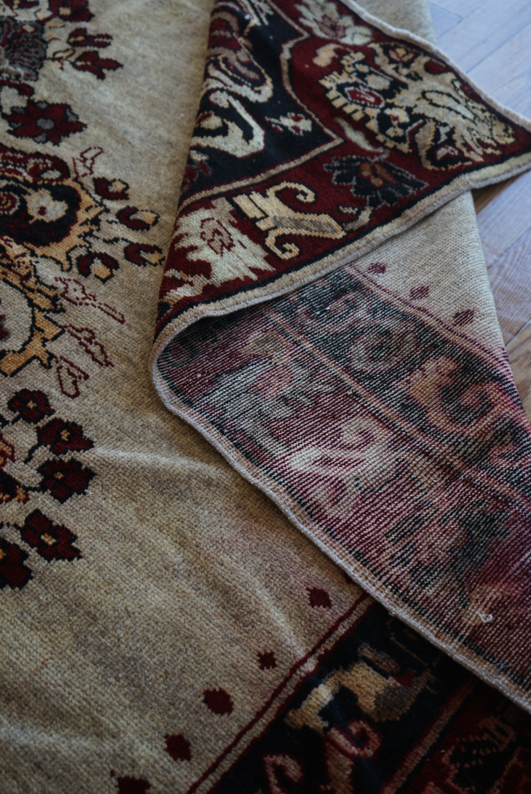 Türkiye Old Oushak Medallion Wine 1960年代 314 × 217 cm No.TR25374