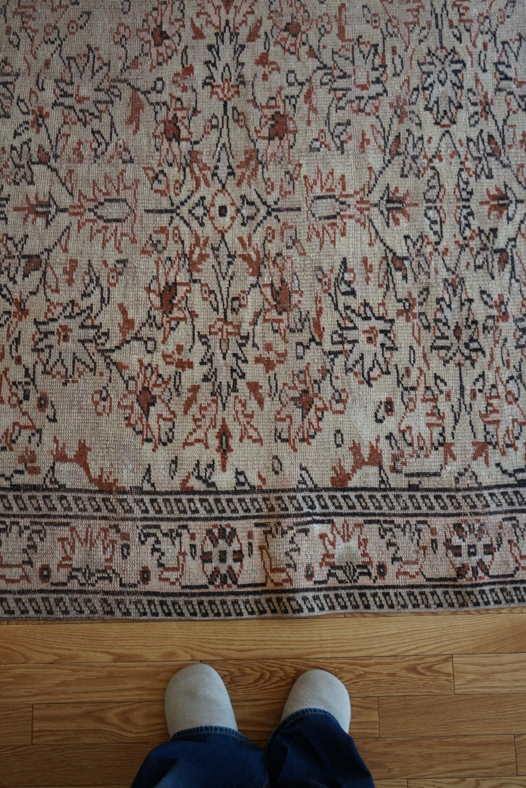 Türkiye Old Kayseri Olive , Beige Flower 1970年代 270 × 169 cm No.TR25389