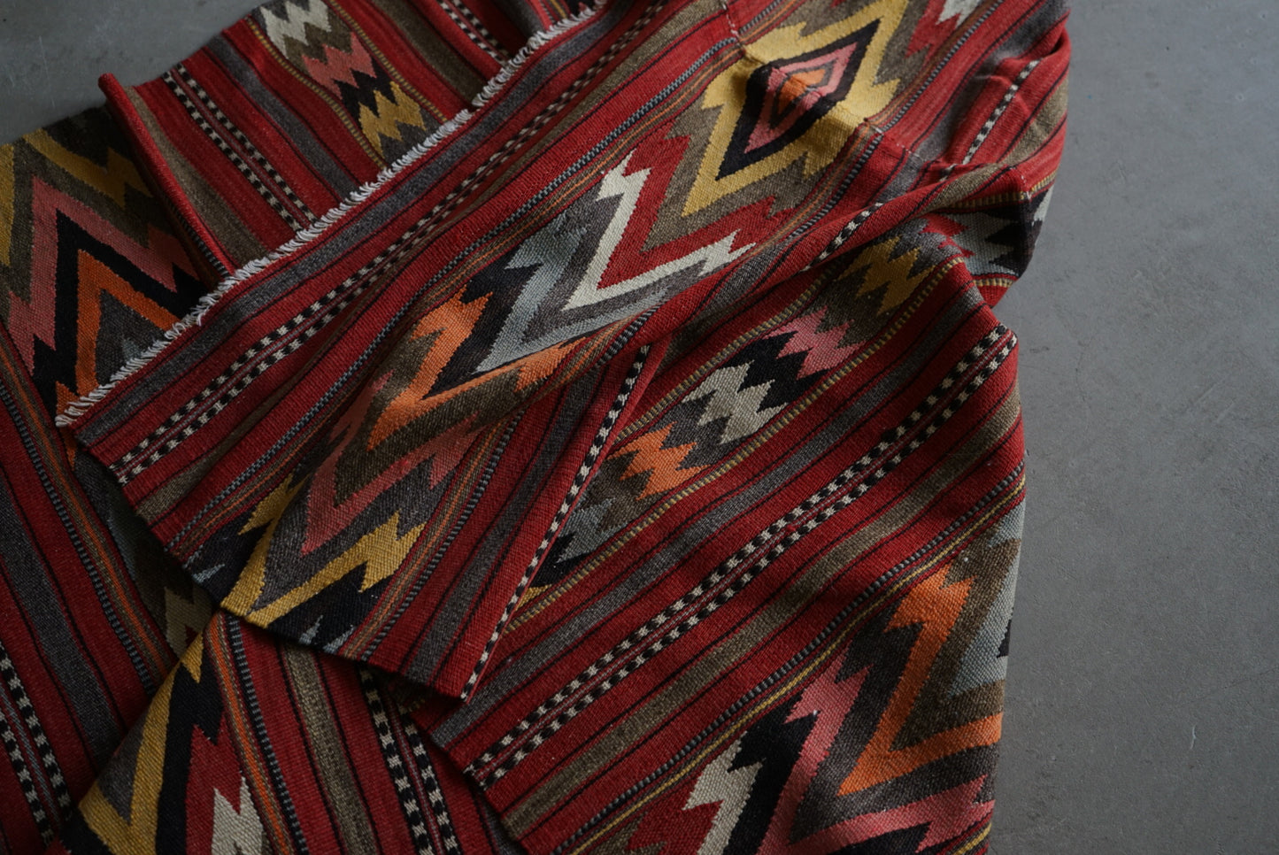 TURKEY BALKAN OLD KILIM 1950-1960年代 159 × 116 cm