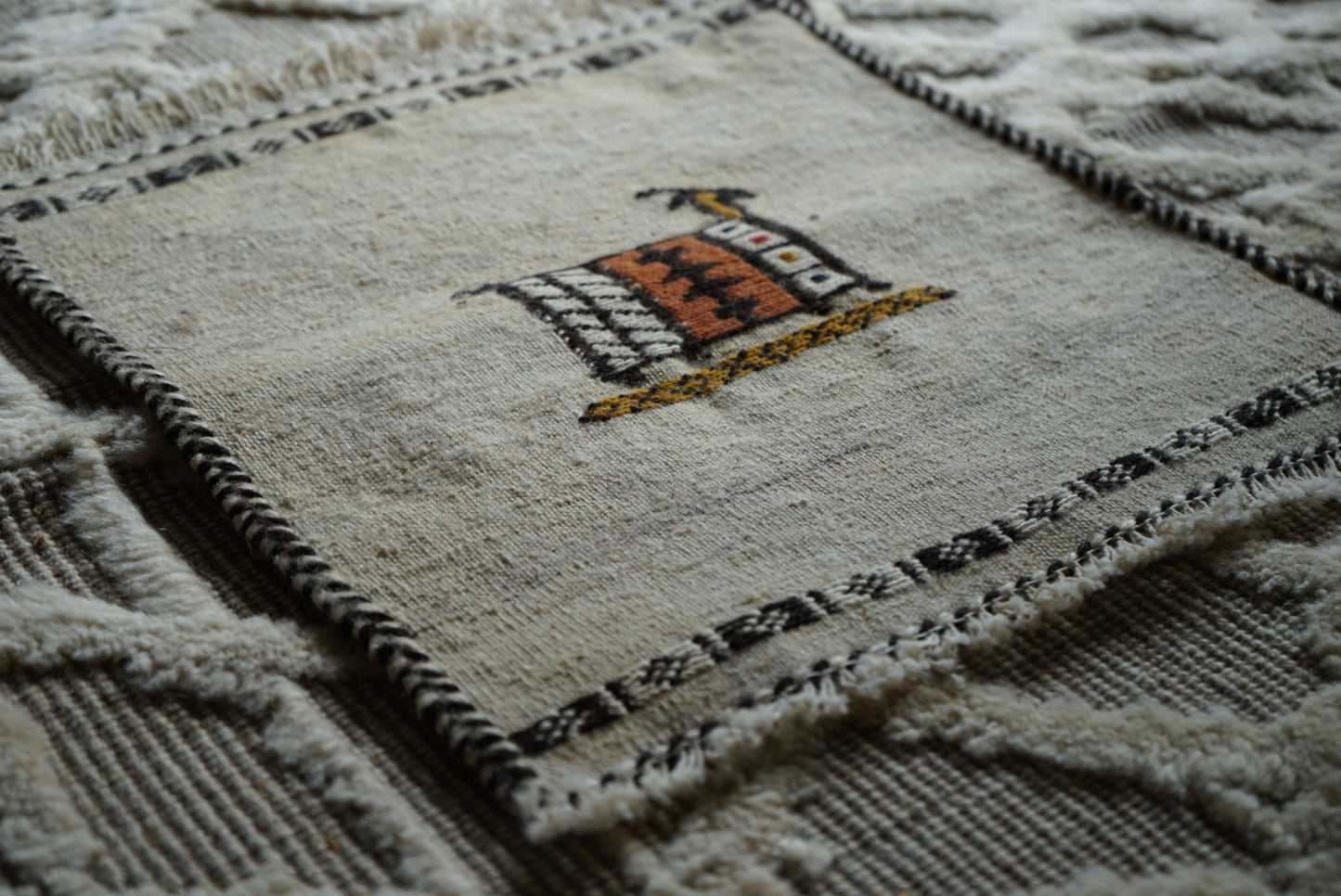 IRAN NEW SHIRAZ QASHQAI KILIM VANI 44×42cm【No.43】