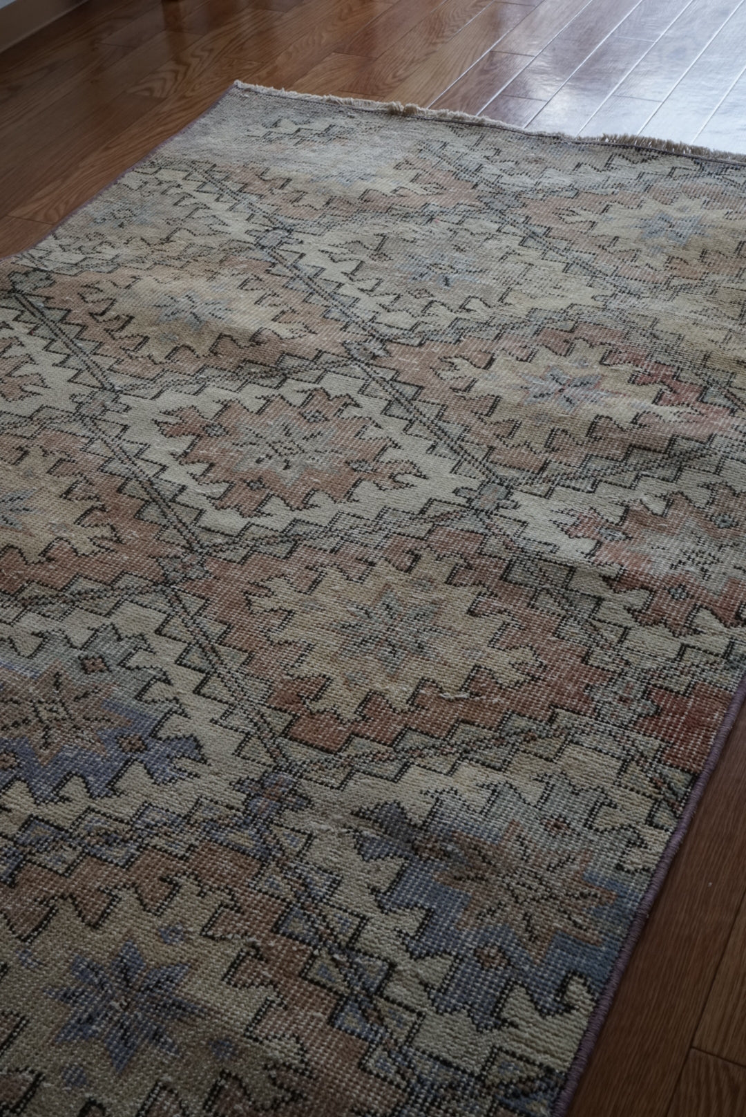 Türkiye Old Isparta Runner Beige , Blue Mix 1970年代 229 × 98 cm No.TR25471