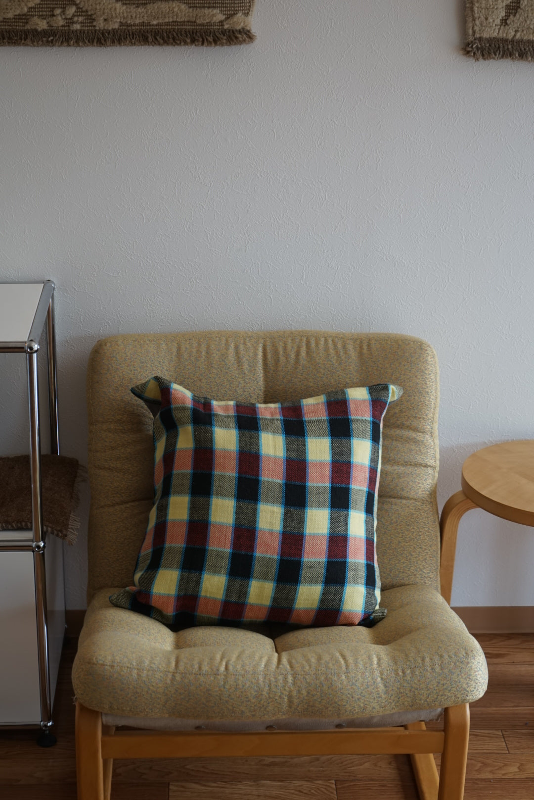 Türkiye Old Cushion Cover Yellow Mix Cecker 50 × 50 cm No.TR25427