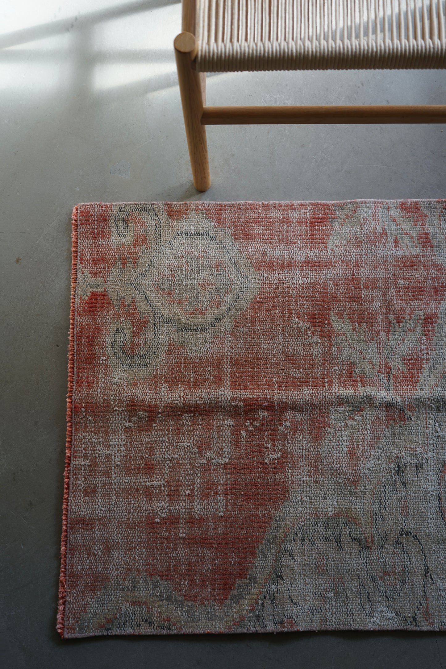 TURKEY VINTAGE SMALL RUG RED FLORAL 97 × 69 cm No.TR25183