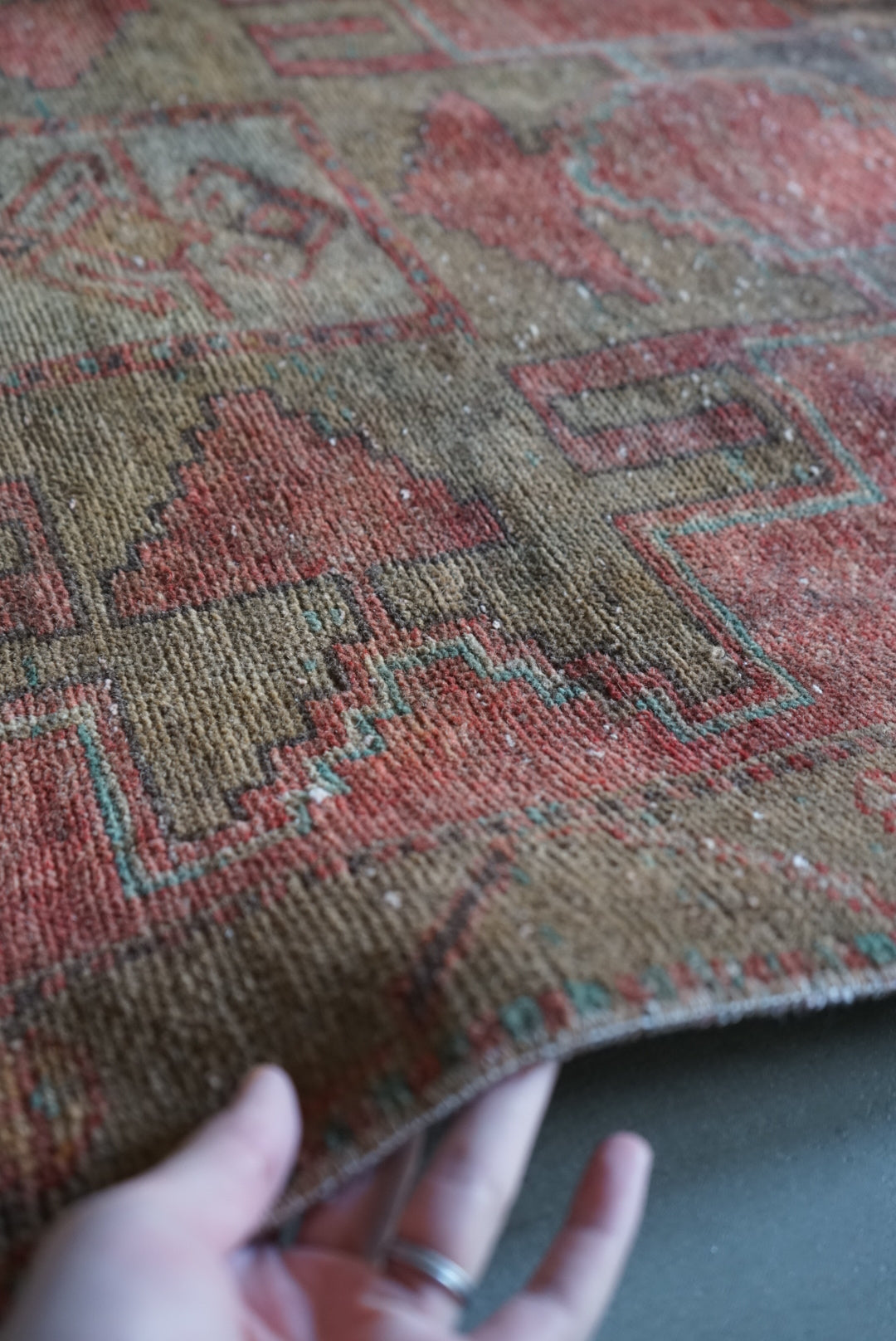 Türkiye Old Oushak Orange Small size 1970年代 118 × 100 cm No.TR25247