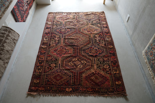 IRAN ANTIQUE SHIRAZ KHAMSEH DOLKHANI 1770年代 188 × 132 cm