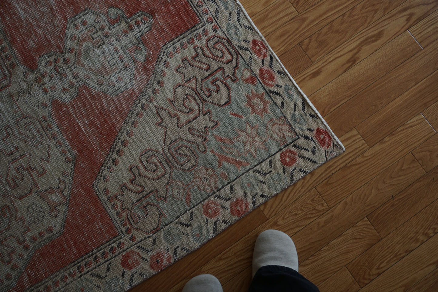 Türkiye Old Avanos Orange , Sage green 1970年代 214 × 132 cm No.TR25262