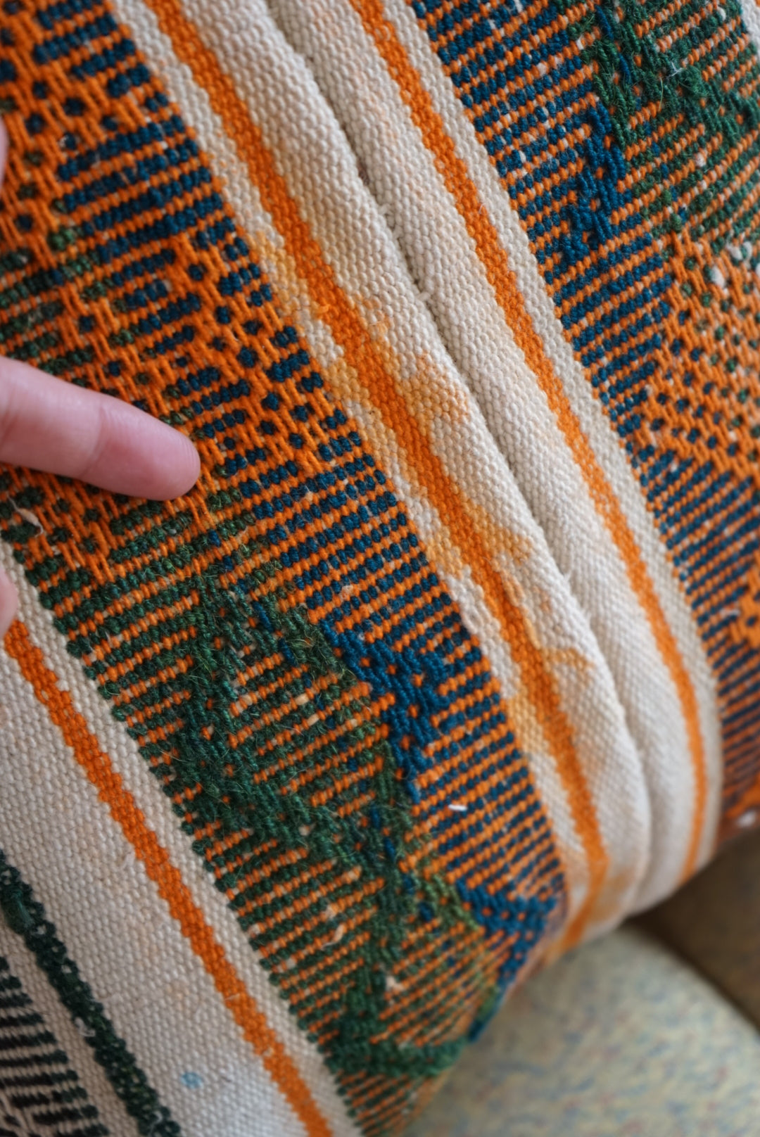 Türkiye Old Kilim Cushion Cover  Tribal Design Mix Color 51 × 51 cm No.TR25428