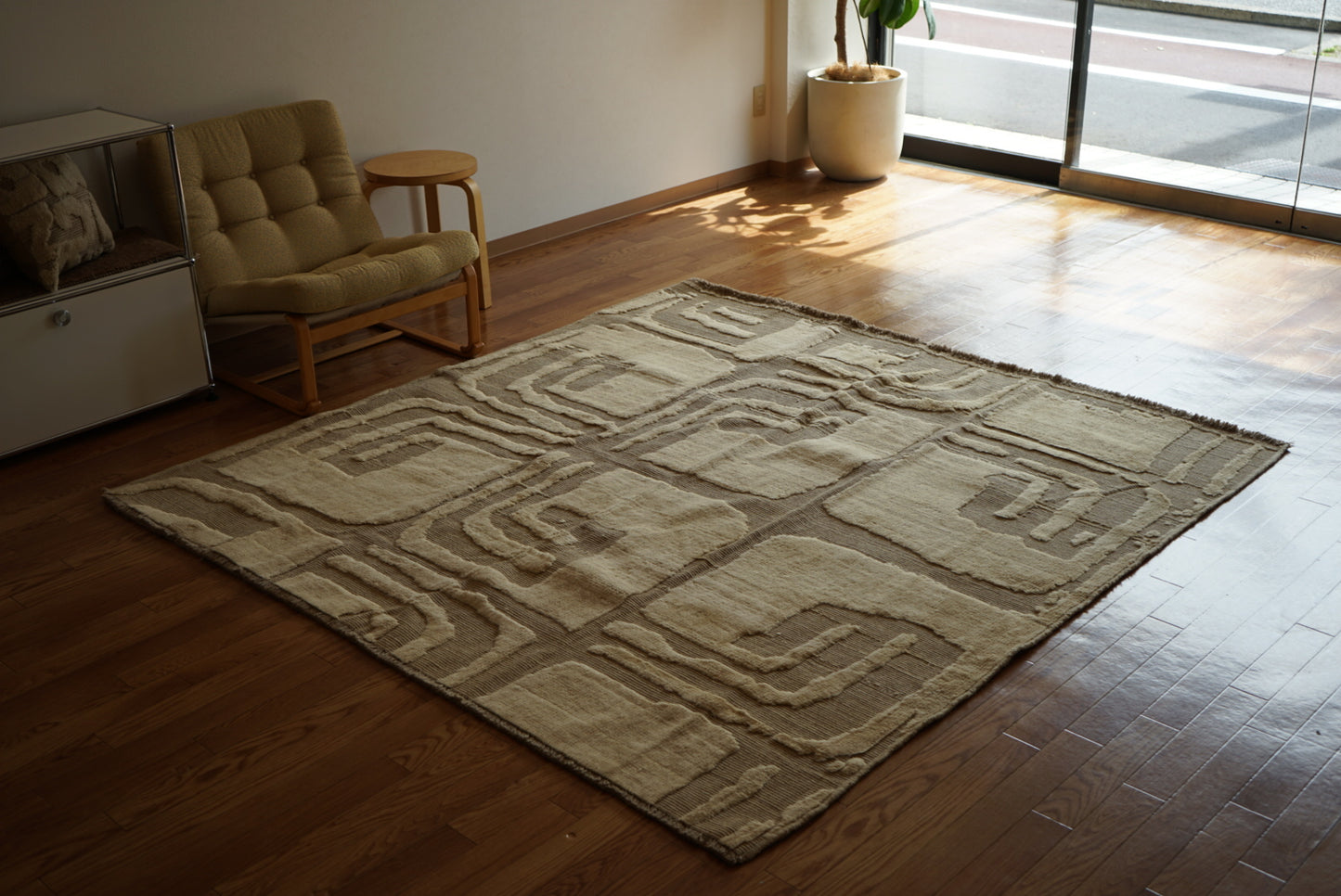 店頭販売 ORIGINAL IRAN QASHQAI KILIM LIVING SIZE " PERSIA " 200 × 200 cm