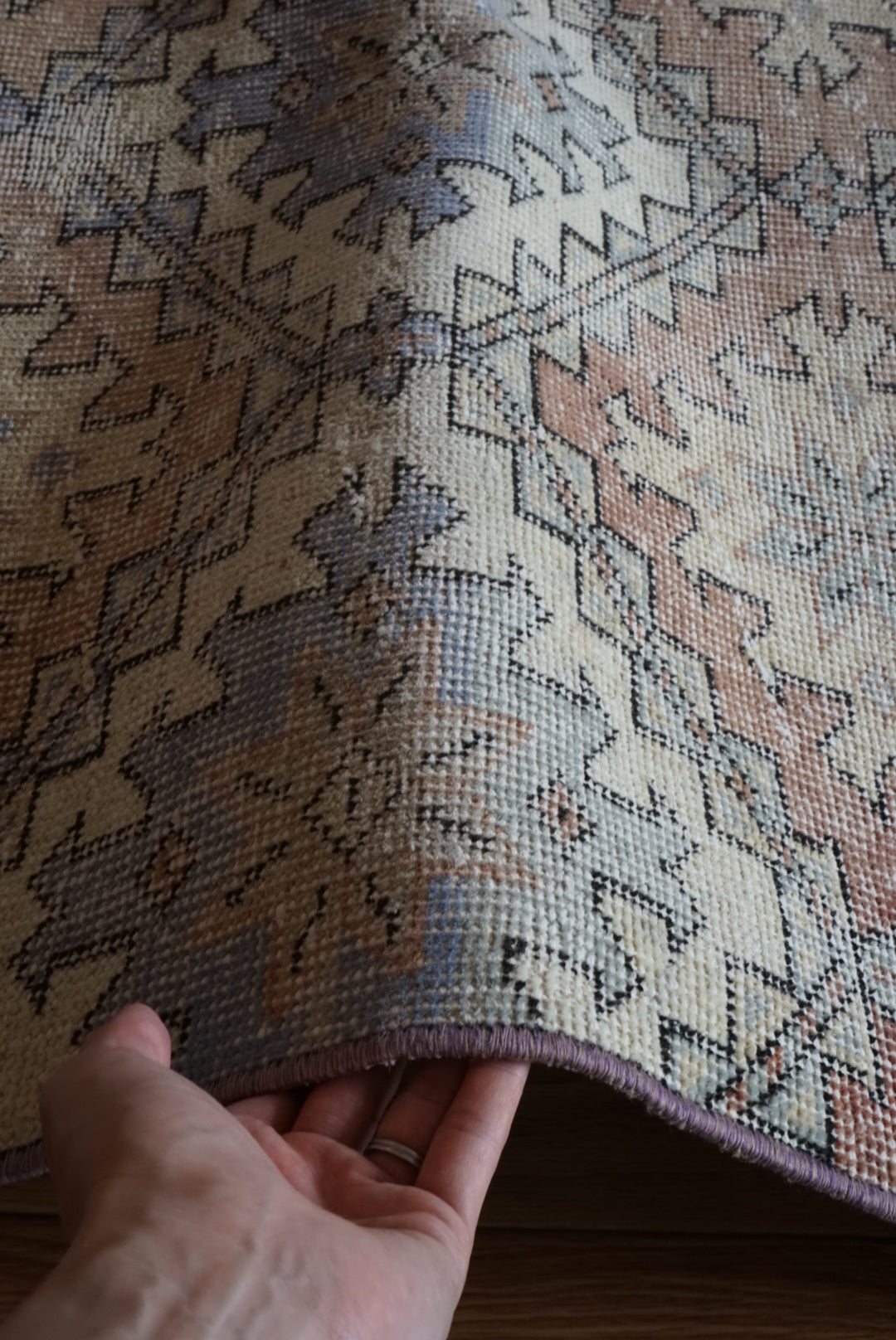 Türkiye Old Isparta Runner Beige , Blue Mix 1970年代 229 × 98 cm No.TR25471