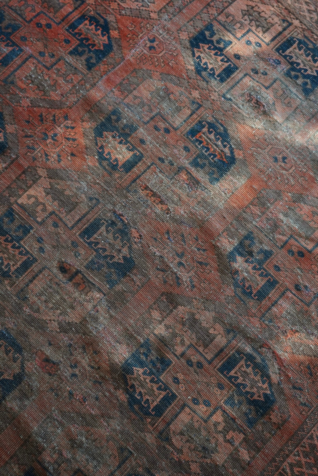 店頭販売 Afghanistan Old Turkmen Slaiman Brick Red 1900年代 301 × 202 cm  No.AF2540 / 国内送料無料・羊毛手織り絨毯