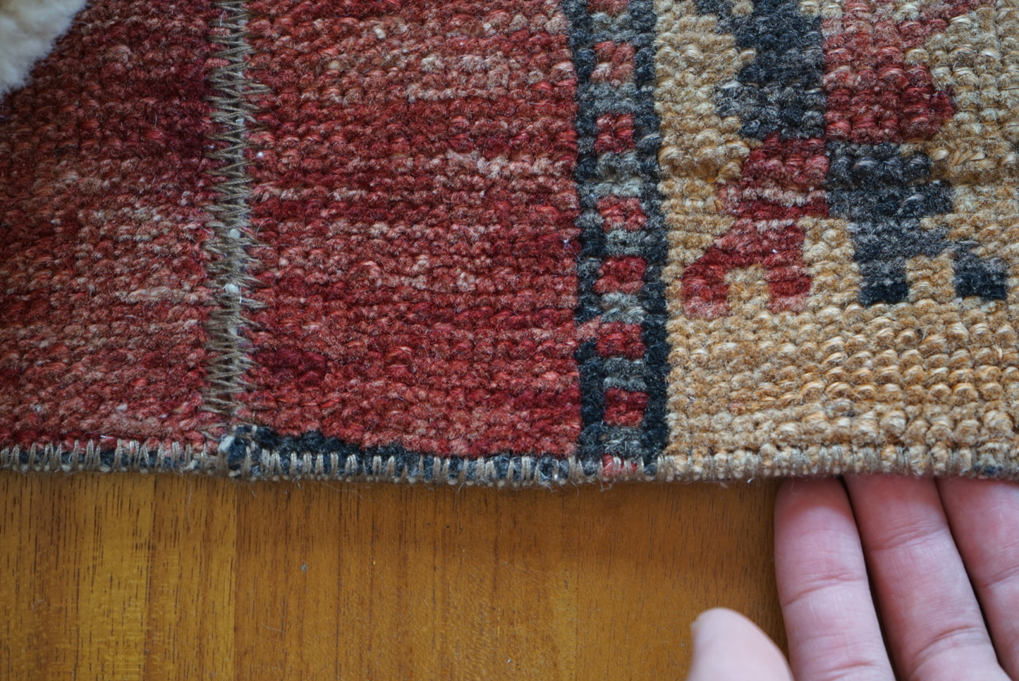 Türkiye Vintage Patchwork Black , Red , Yellow 1980年代 81 × 46 cm No.TR25405