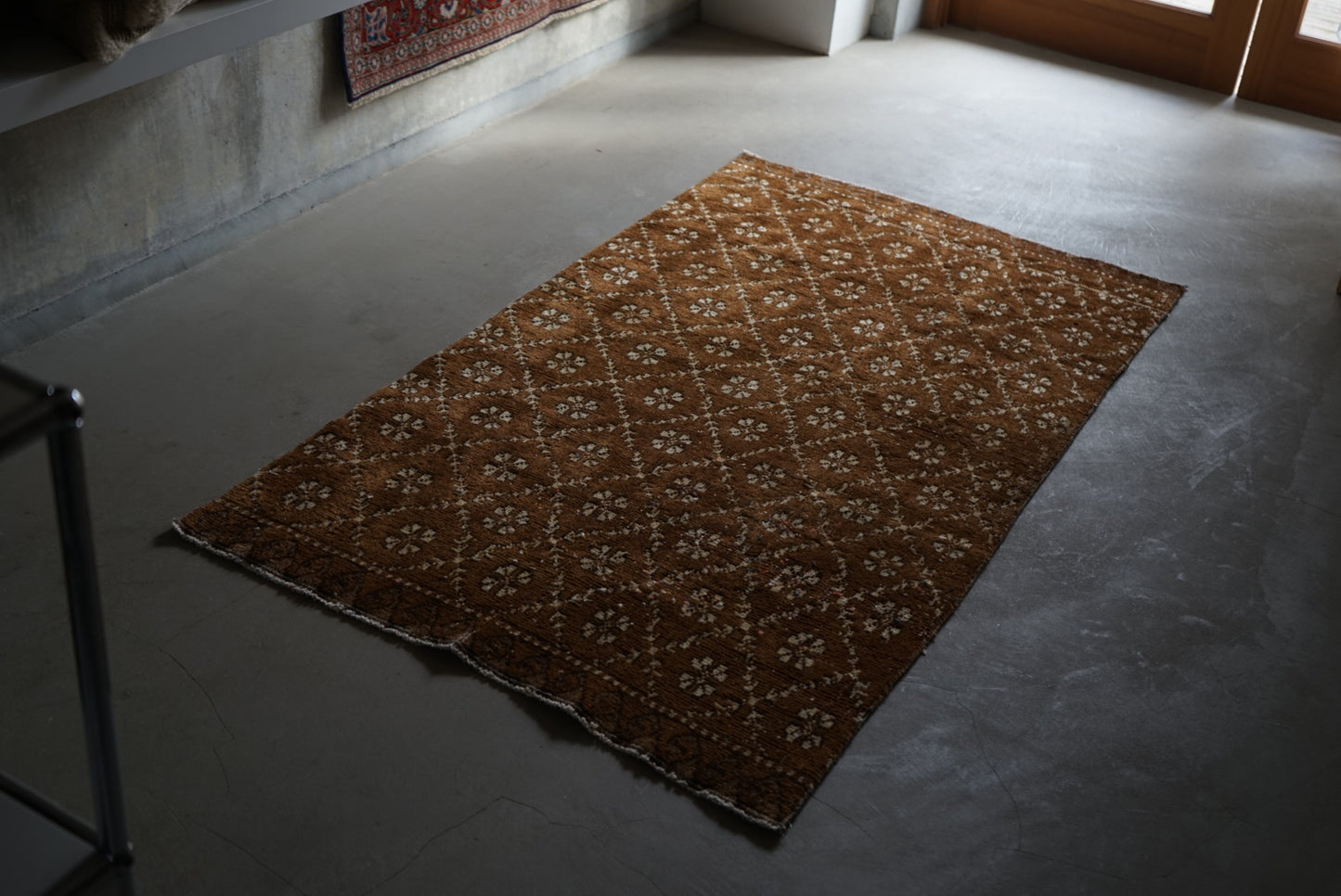 Türkiye Old Oushak Brown Patchwork 1980年代 158 × 87 cm No.TR25311