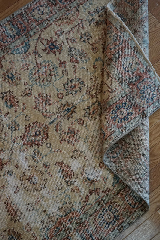 Türkiye Old Isparta Ancient Beige Floral 1970年代 214 × 114.5 cm No.TR25436