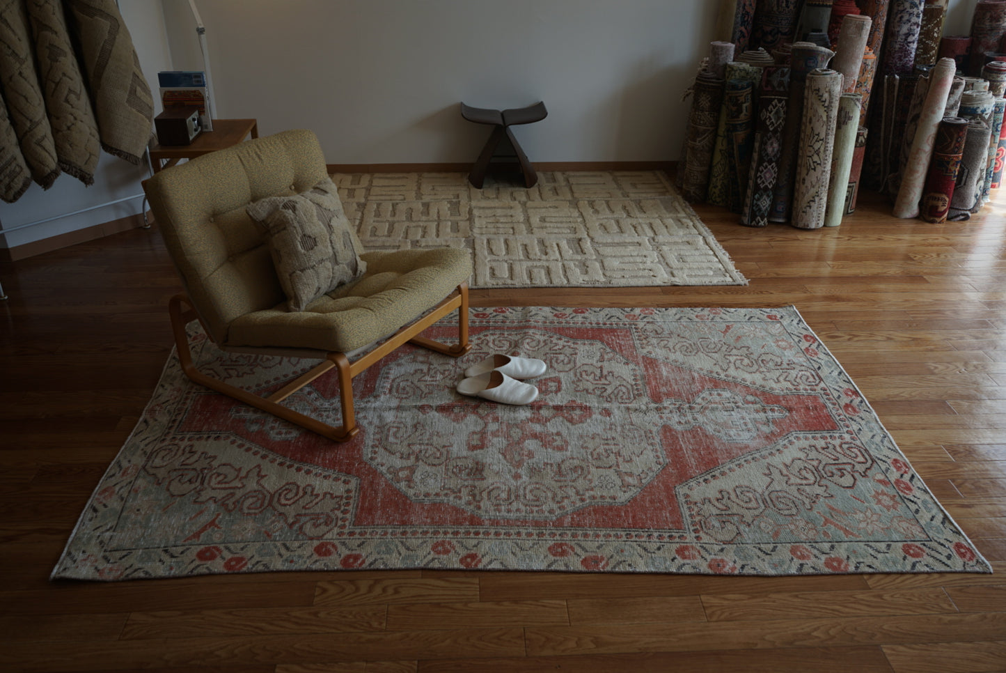 Türkiye Old Avanos Orange , Sage green 1970年代 214 × 132 cm No.TR25262