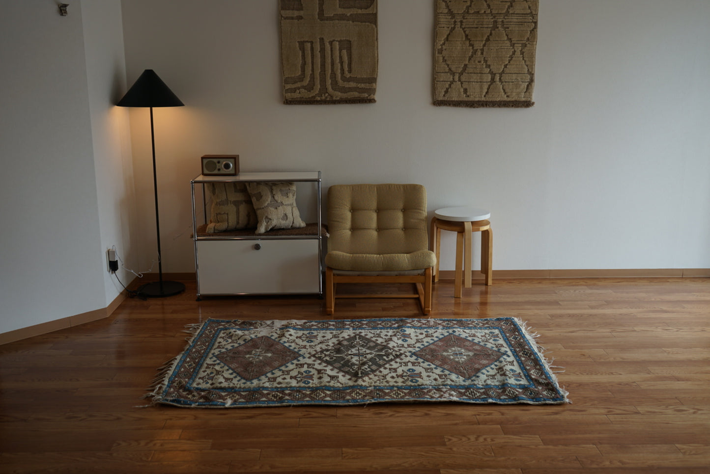 Türkiye Old Oushak Shabby Beige 1960年代 197 × 97 cm No.TR25341
