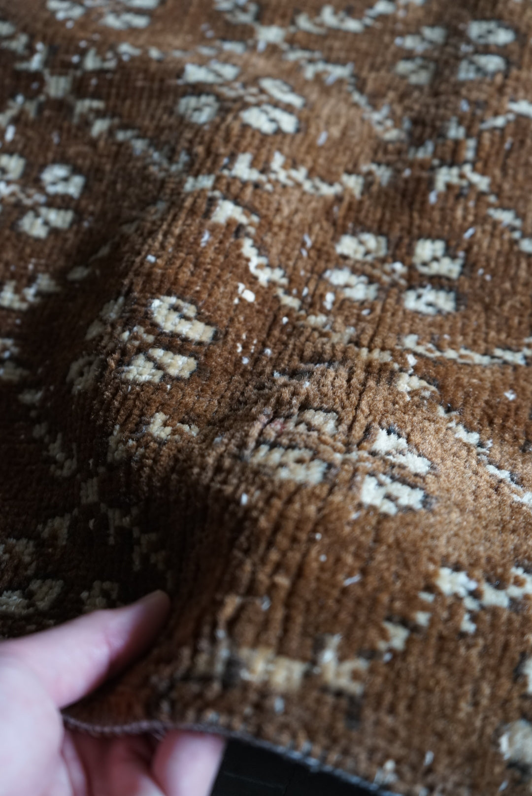 Türkiye Old Oushak Brown Patchwork 1980年代 158 × 87 cm No.TR25311