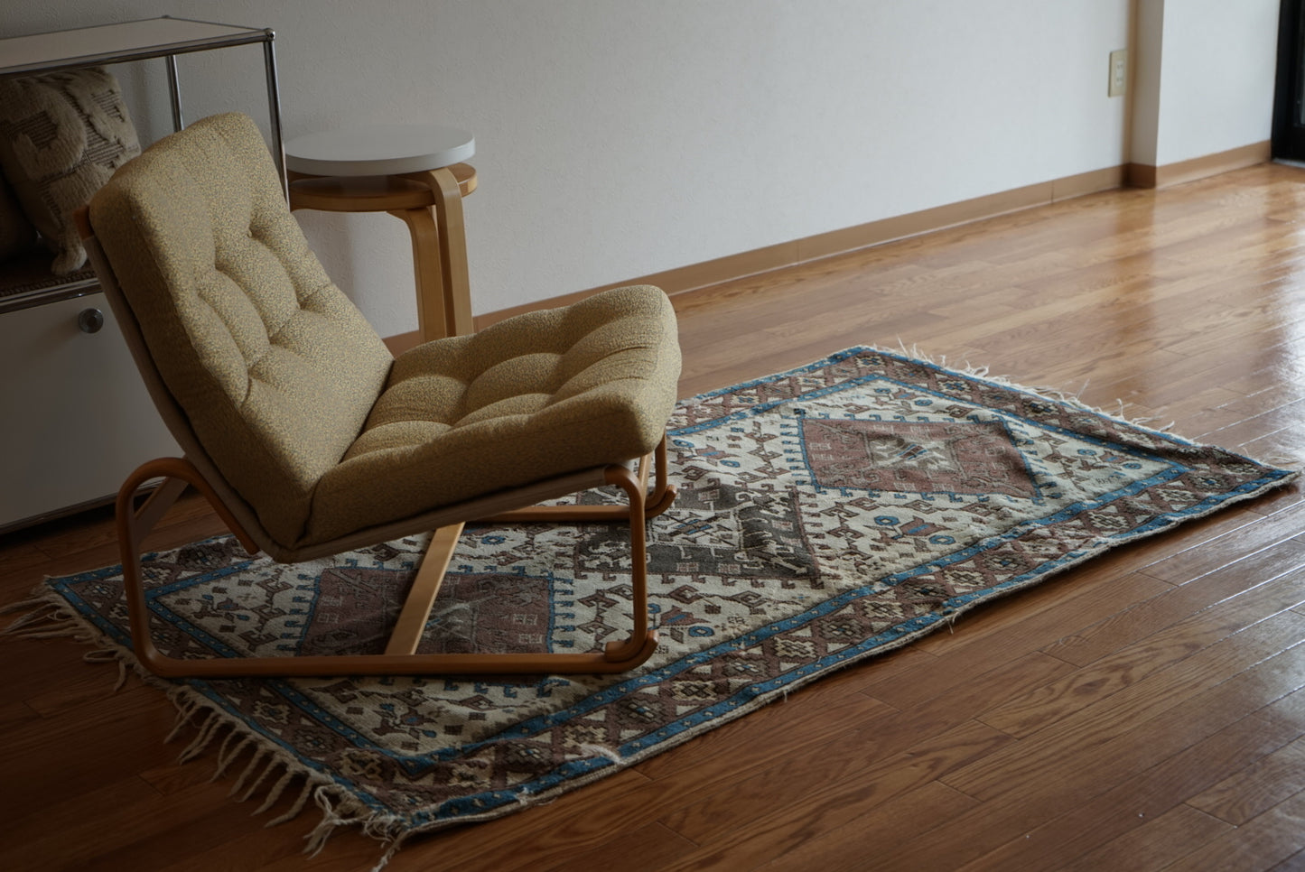Türkiye Old Oushak Shabby Beige 1960年代 197 × 97 cm No.TR25341