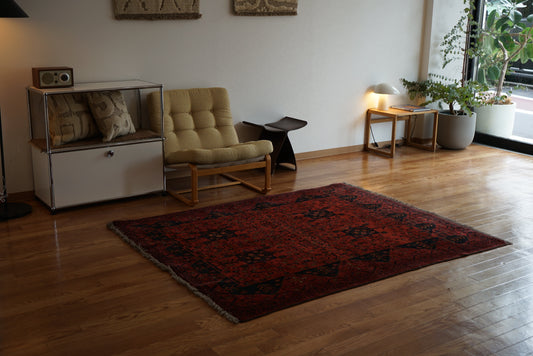 Afghanistan Old Turkmen RichRed 1970年代 177.5 × 142.5 cm No.AF2524