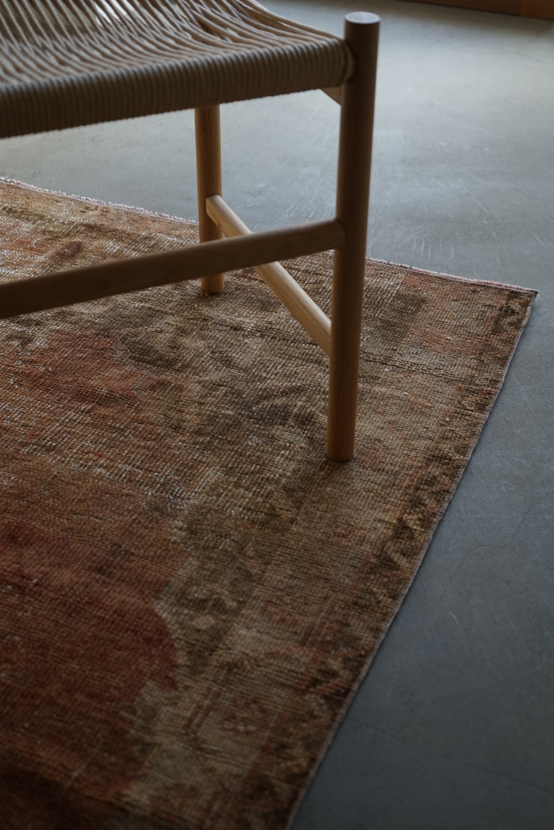 Türkiye Old Oushak Orange Prayer Small size 1970年代 129 × 81 cm No.TR25237