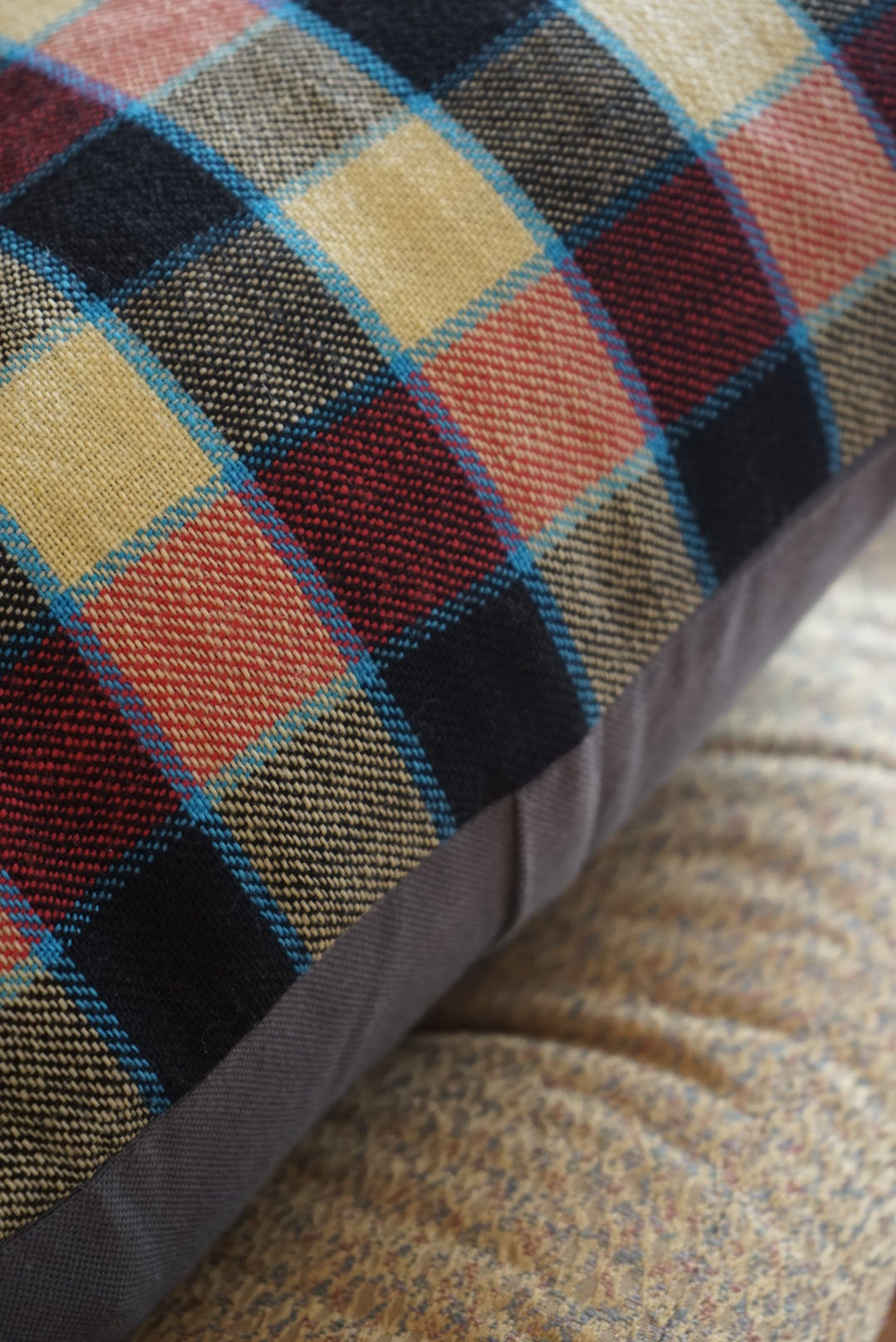Türkiye Old Cushion Cover Yellow Mix Cecker 50 × 50 cm No.TR25427
