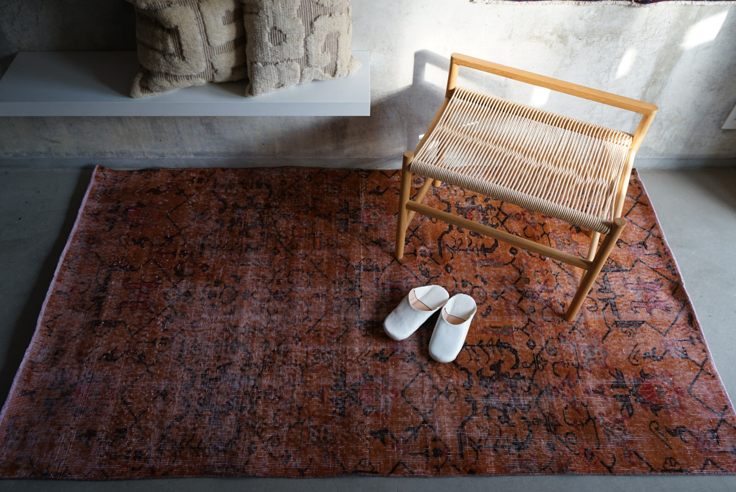 Türkiye Old Isparta Orange Over Dye 1970年代 202 × 113 cm No.TR25260