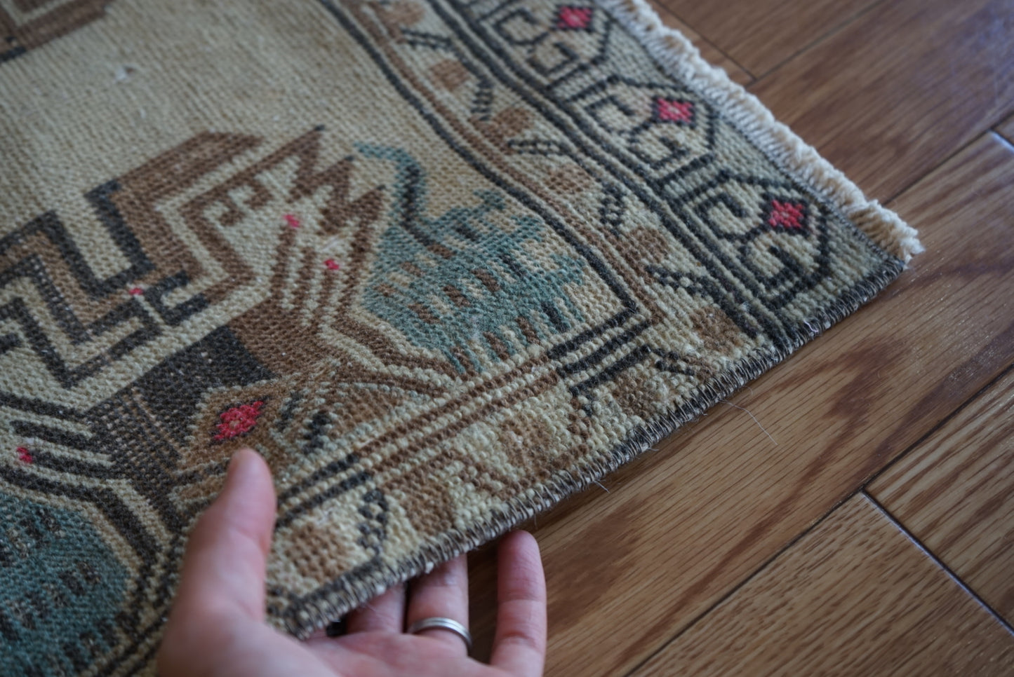 Türkiye Old Oushak Yellowbeige 1970年代 97 × 50.5 cm No.TR25414