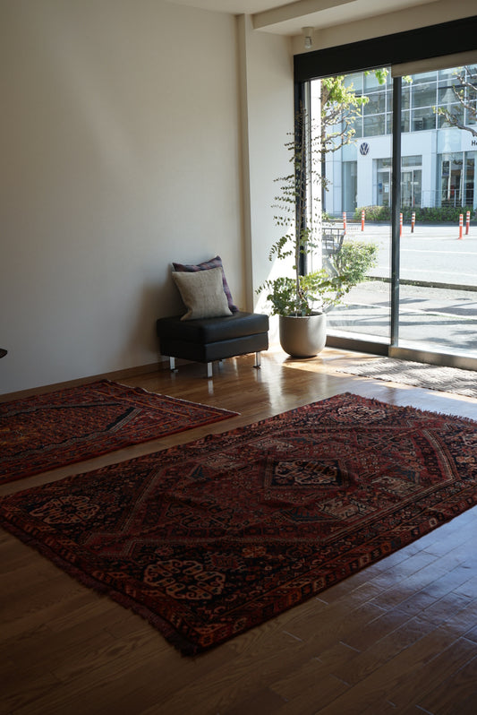 店頭販売 IRAN ANTIQUE SHIRAZ QASHQAI HEYBATLO 1880年代 235 × 148 cm