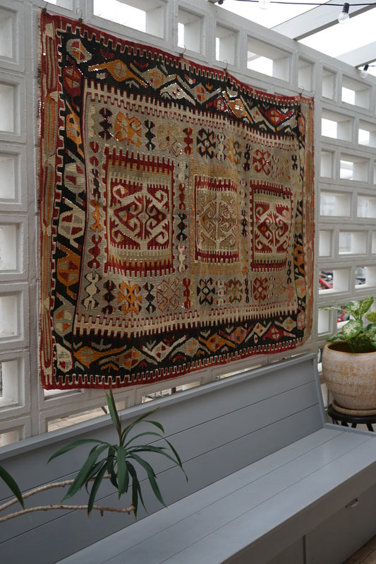 TURKEY KAYSERI OLD KILIM 1950-1960年代 159 × 116 cm