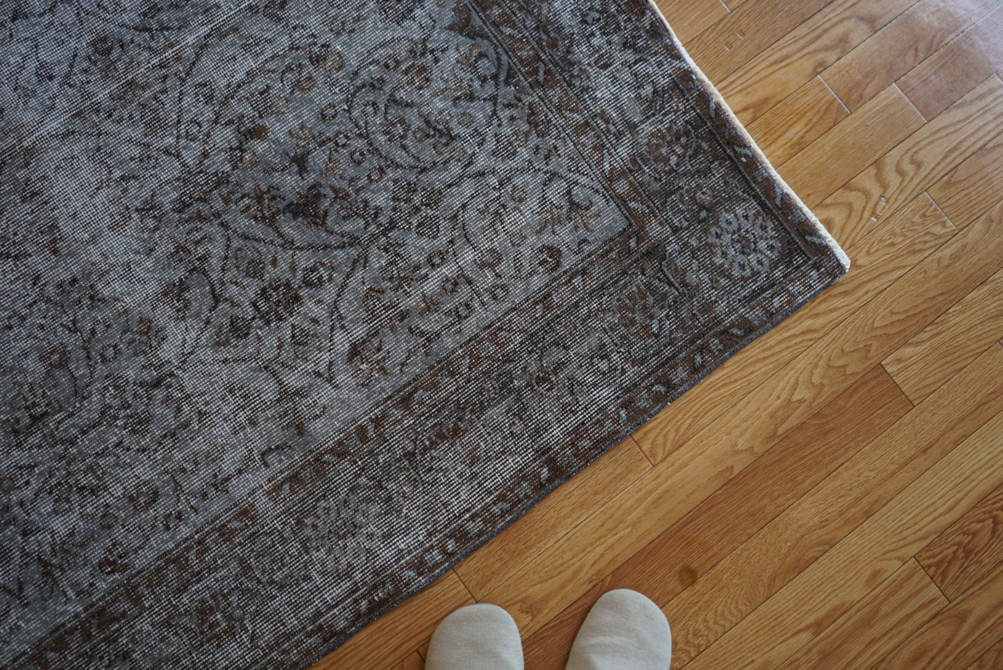 Türkiye Old Isparta Gray , Brown Overdye 1960年代 259 × 162.5 cm No.TR25403