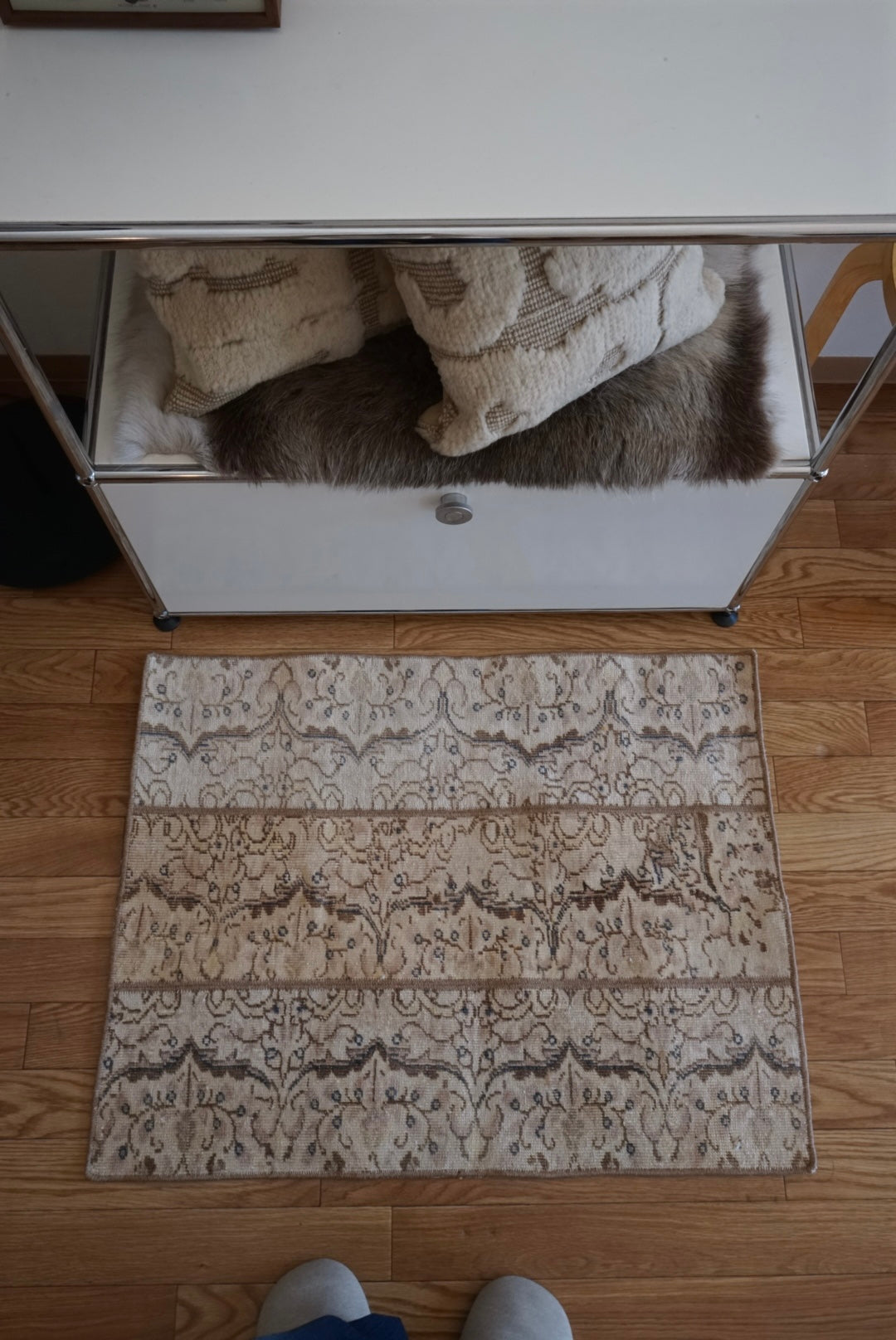 Türkiye Old Oushak Patchwork Beige , Ivory 1970年代 80.5 × 63 cm No.TR25467