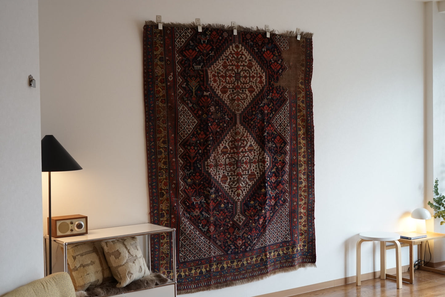 店頭販売 IRAN ANTIQUE SHIRAZ KHAMSEH BAHARLO 1820-1840年代 191 × 155 cm